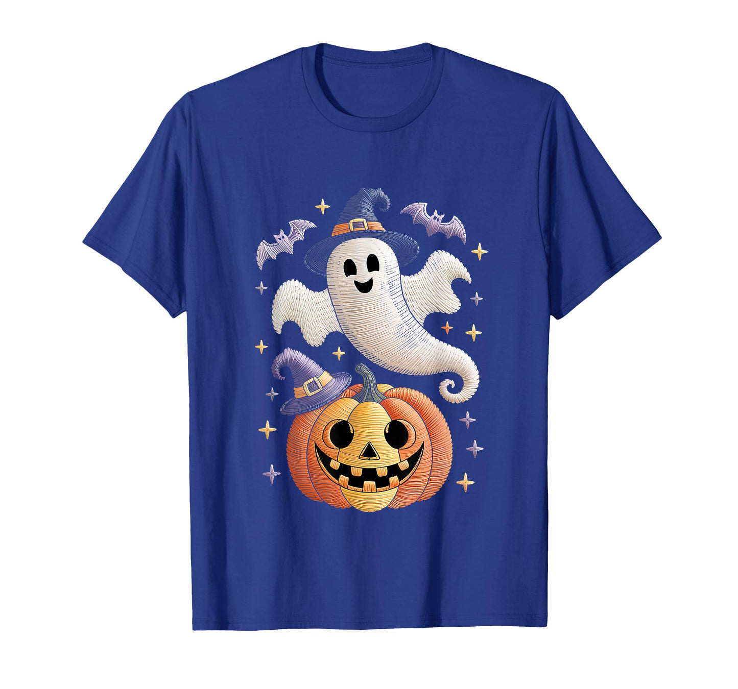 Halloween Ghost and Pumpkin Witch Hat Spooky Design T-Shirt