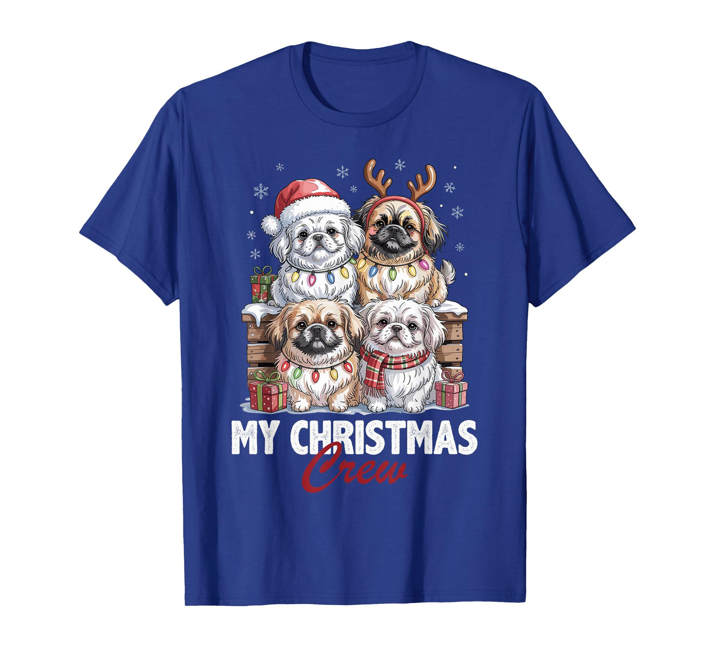 Pekingese Christmas Crew Funny Dog Lovers Holiday Pajama T-Shirt