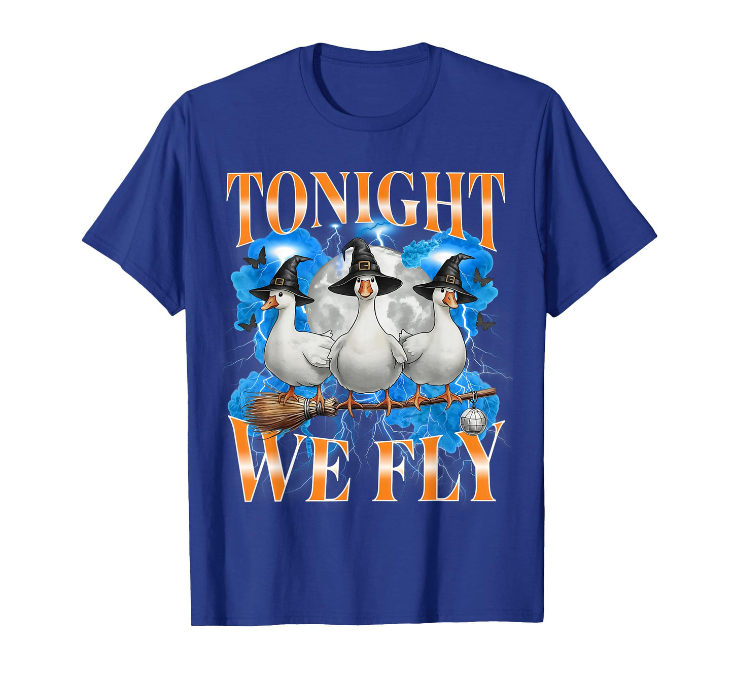 Tonight We Fly Funny Witch Goose Halloween Spooky Farm T-Shirt