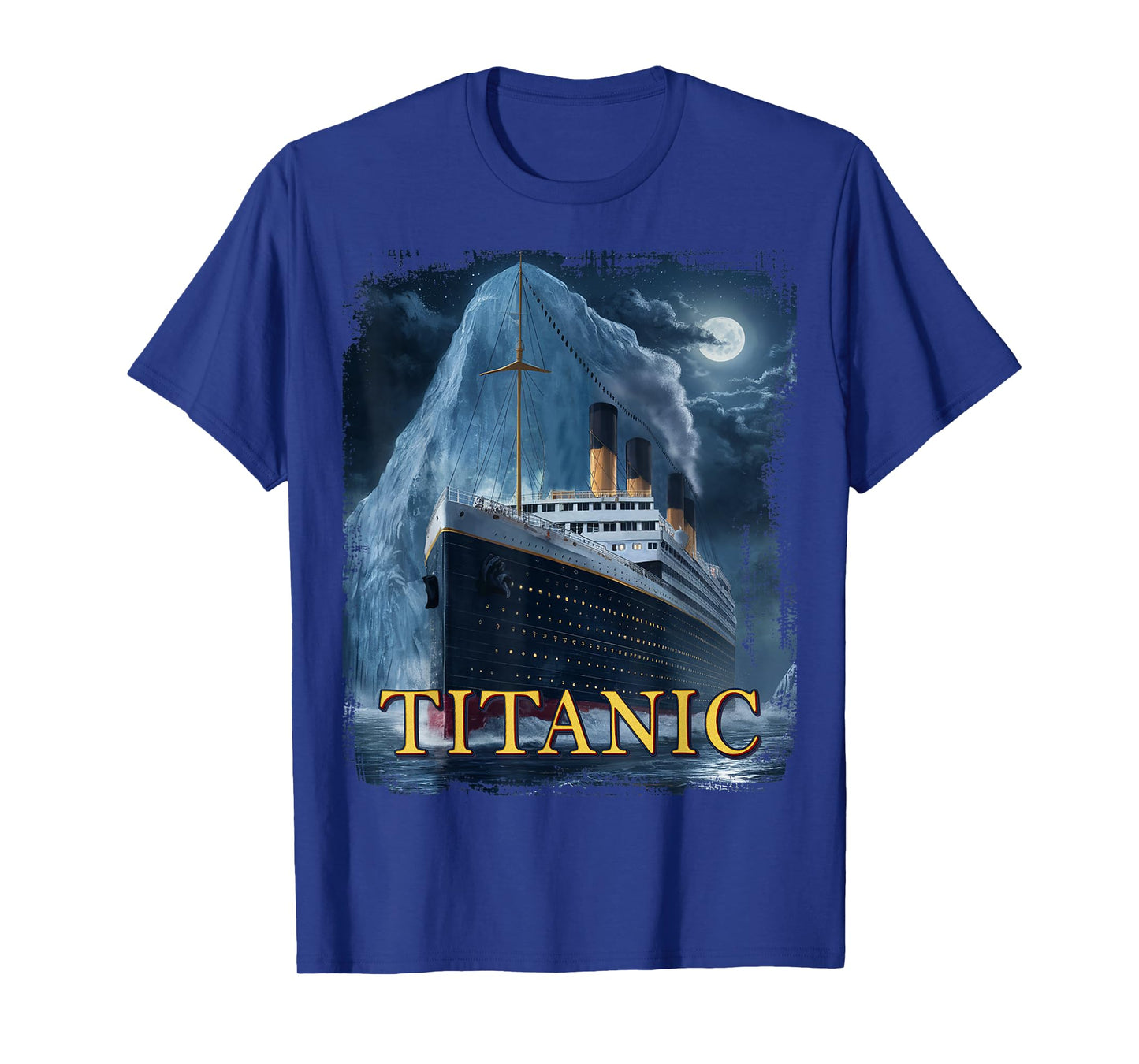 Titanic Cruise Ship Graphic Hit Iceberg April 15th 1912 T-Shirt, Small, Black