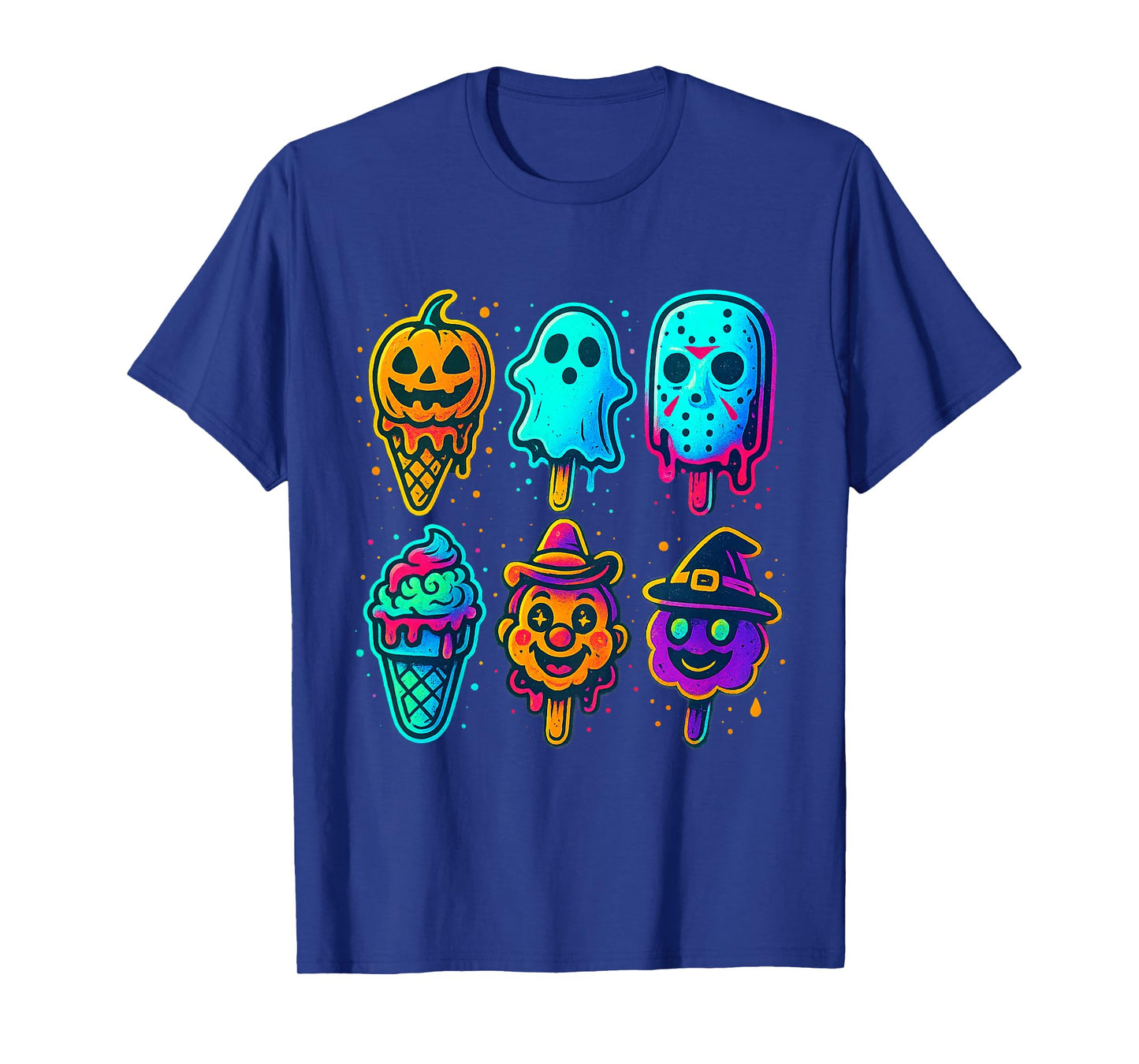 Funny Horror Ice Cream Pops Summerween Halloween Glow Youth T-Shirt