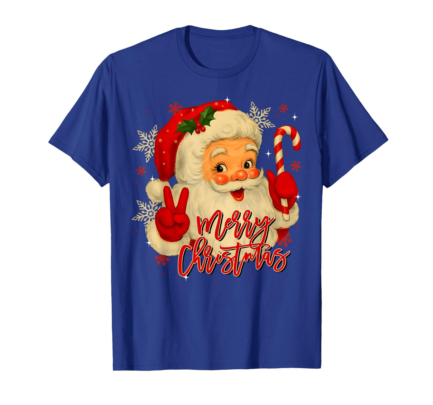 Vintage Santa Claus Merry Christmas Men Women Boys Girls T-Shirt