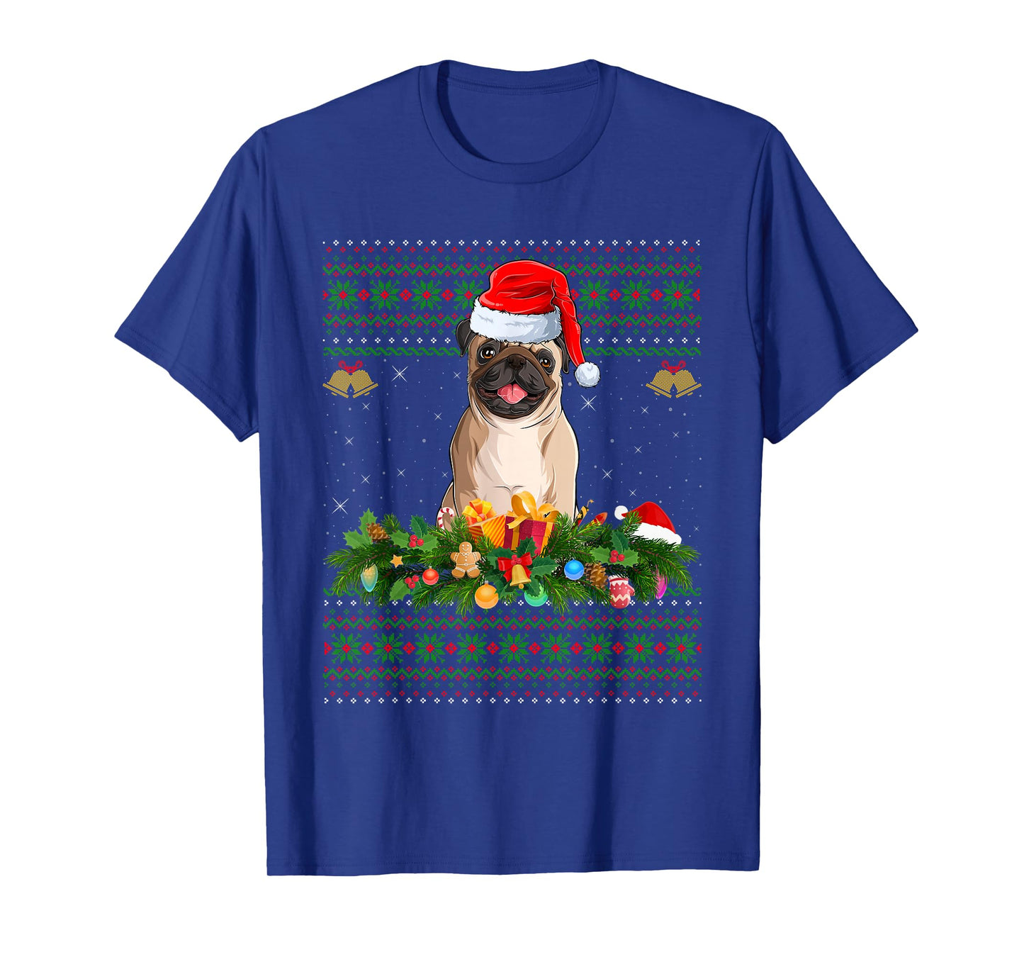 Pug Dogs Ugly Christmas Sweaters Funny Pet Dog Lover Xmas T-Shirt