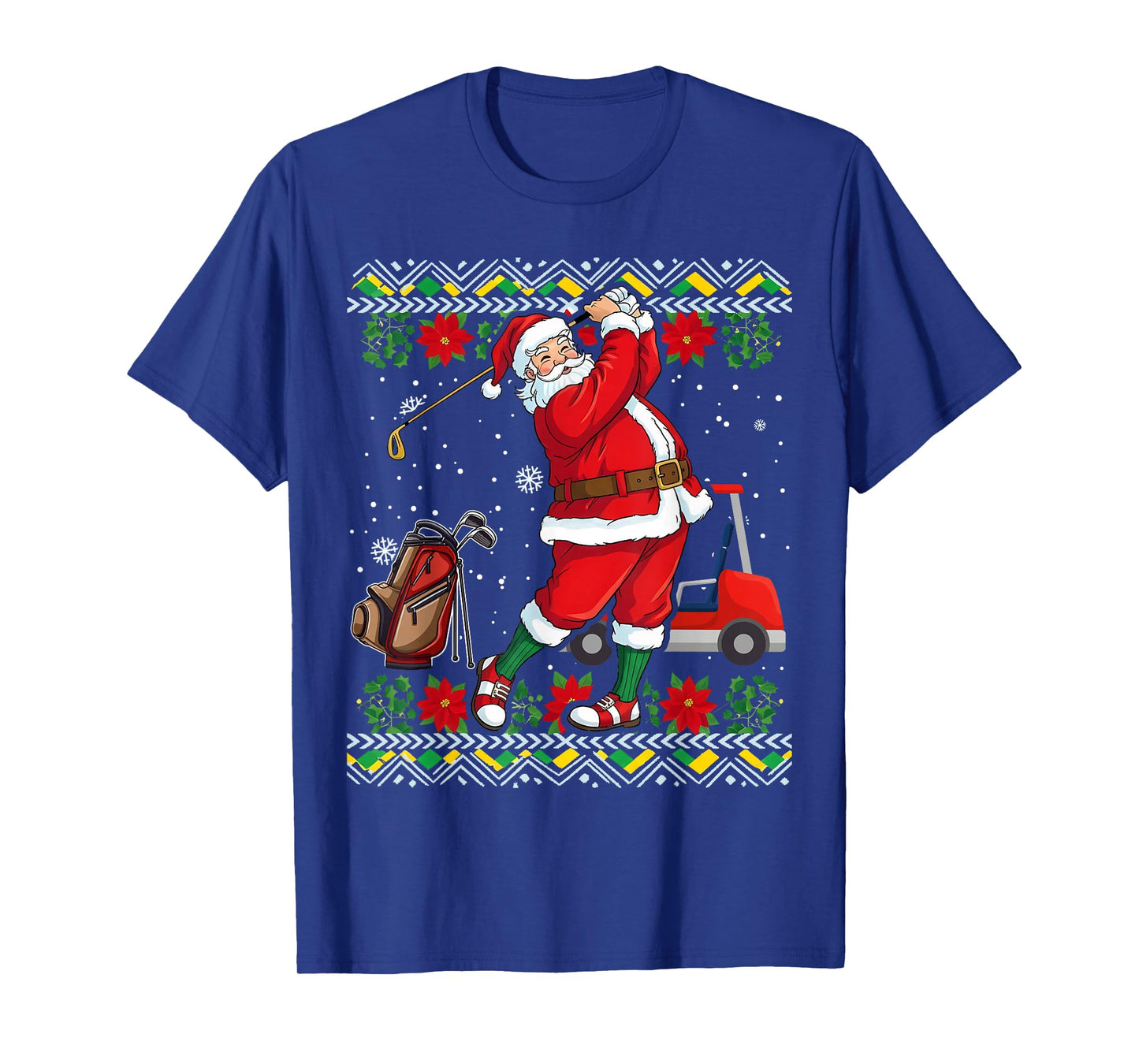 Golf Ugly Christmas Santa Claus Golfer Golfing Men Dad T-Shirt