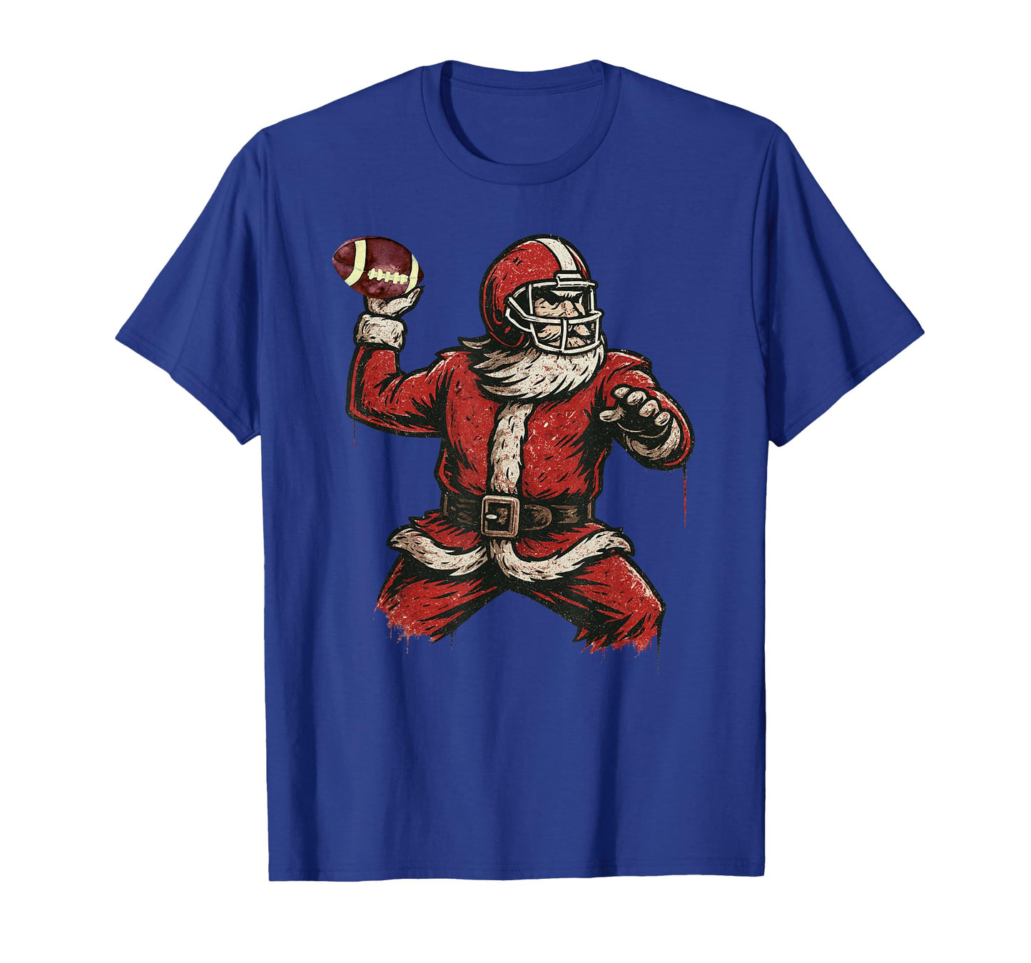 Santa Claus Playing American Football Xmas Holiday Christmas T-Shirt
