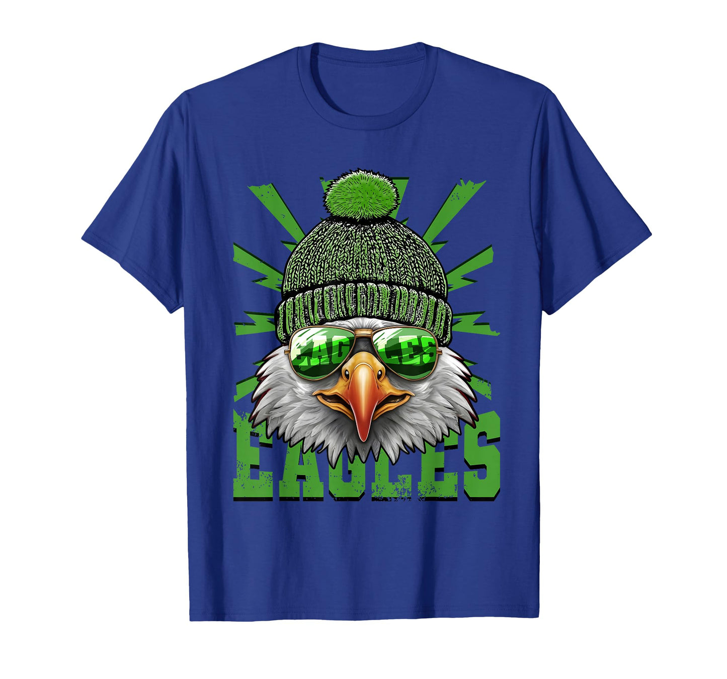 Vintage Cool Face Eagles with Sunglasses Women Men Tees T-Shirt