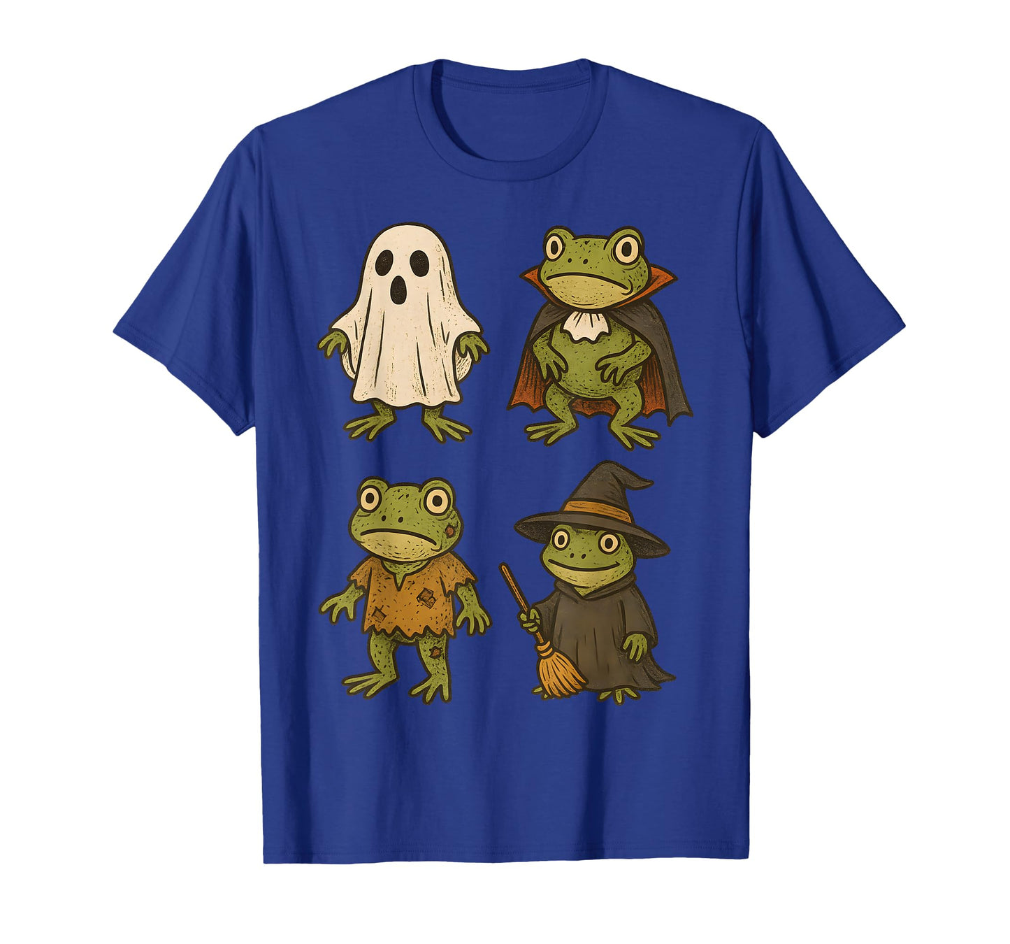 Frog Ghost Spooky Witch Boo Zombie Halloween Kids Boys Girls T-Shirt