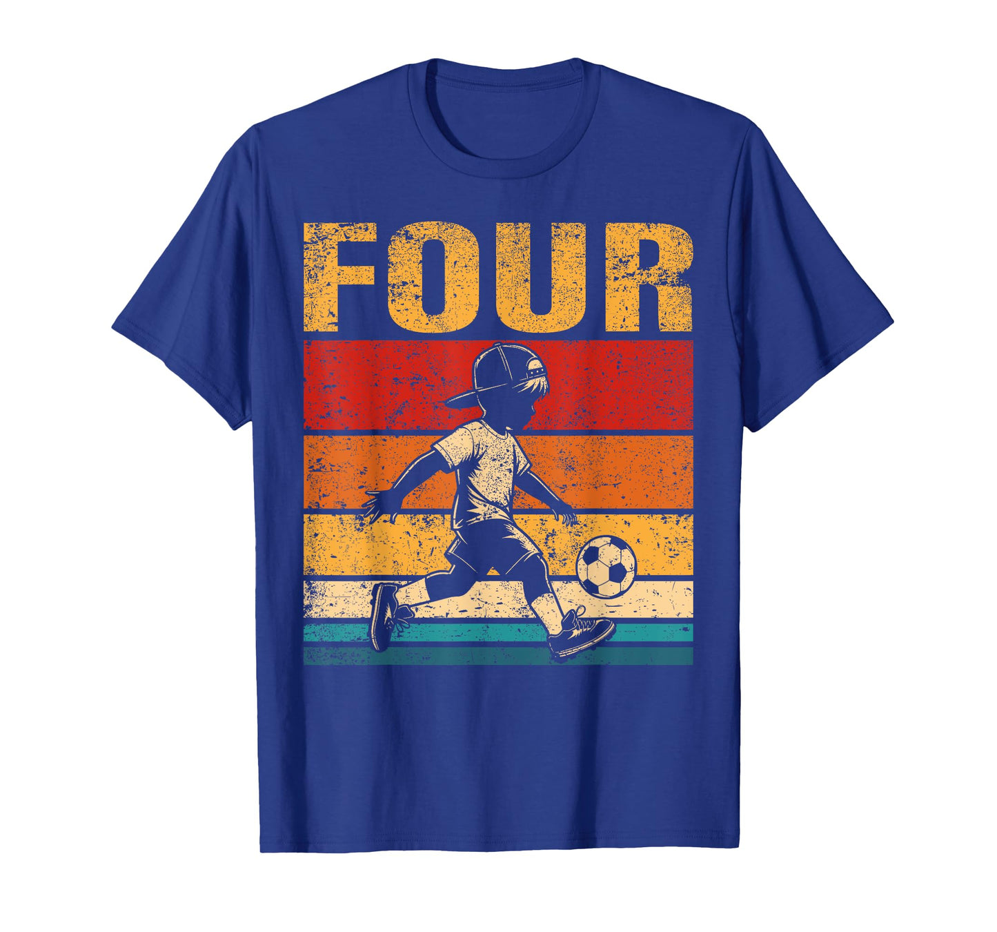 4 Year Old Soccer Boy Birthday Vintage 4th Birthday Boy T-Shirt