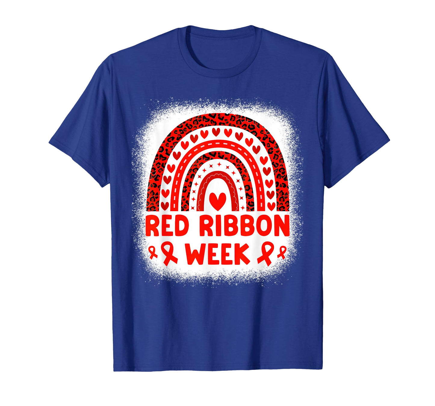 Red Ribbon Week Awareness Rainbow Men Women Kids Red Ribbon T-Shirt