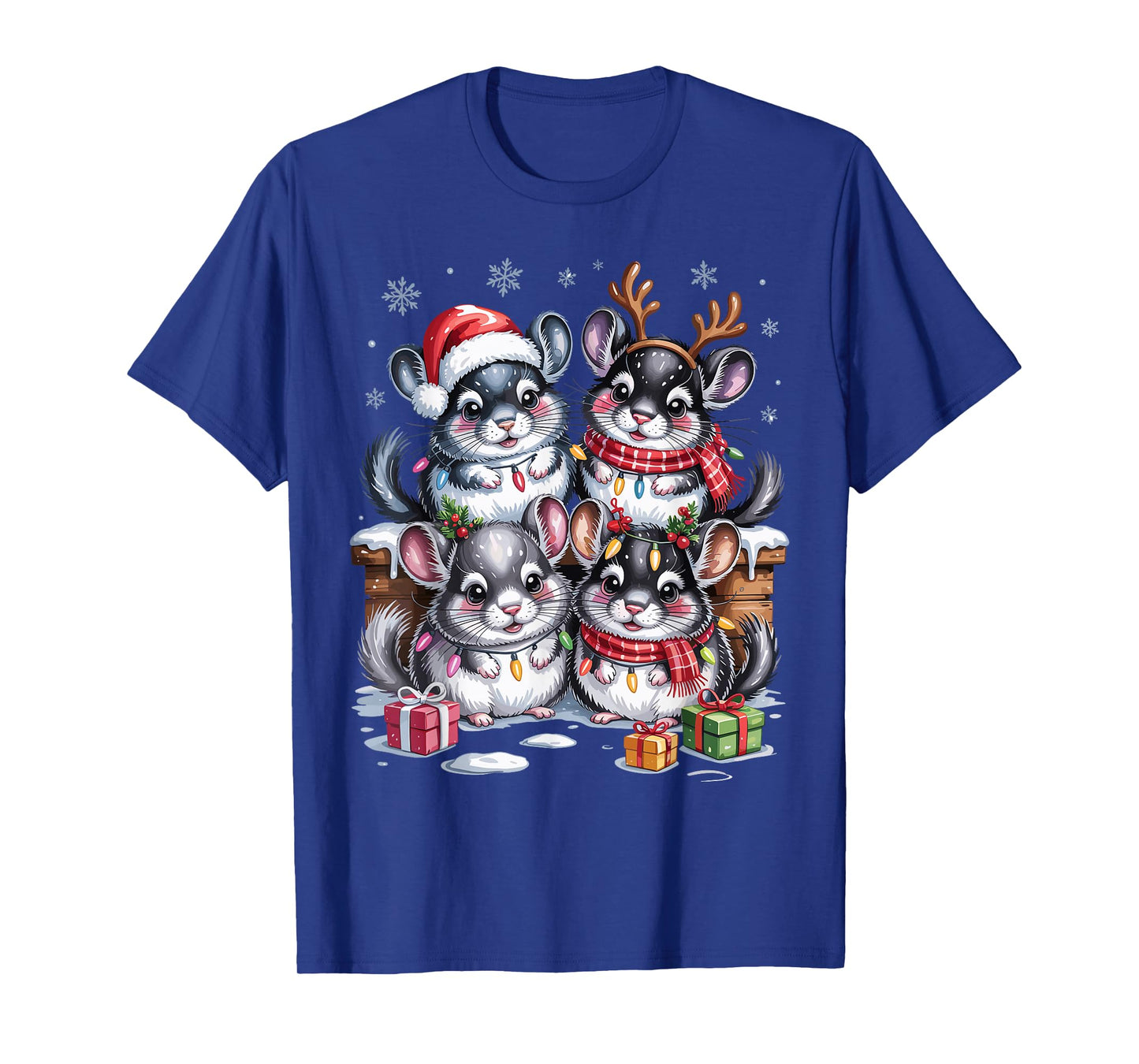Chinchilla Christmas Cute Pet Lovers Funny Holiday Pajamas T-Shirt