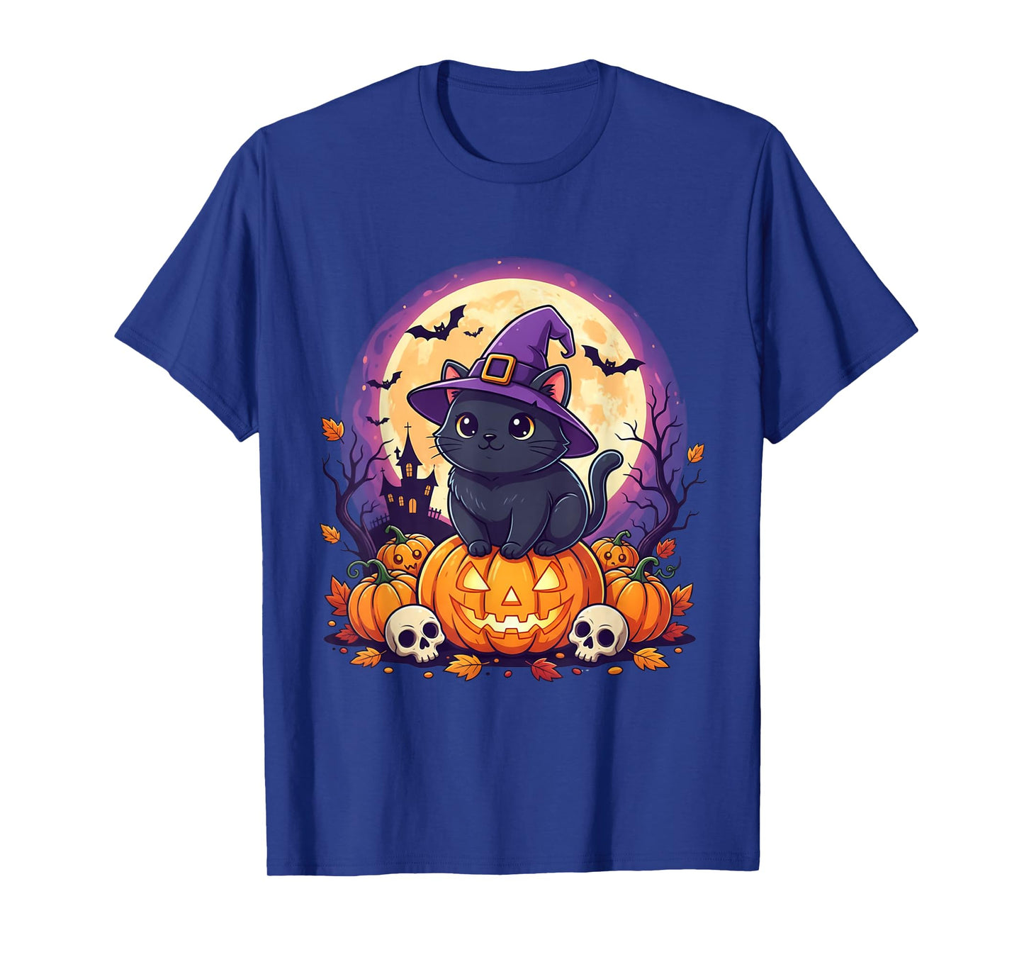 Cute Cat Pumpkin Halloween Spooky Costume Fall Autumn Season T-Shirt