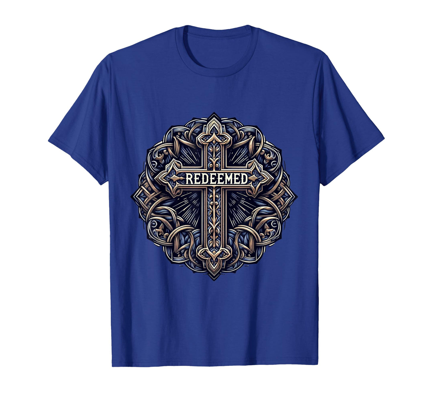 Redeemed Cross Mens Christian Jesus T-Shirt