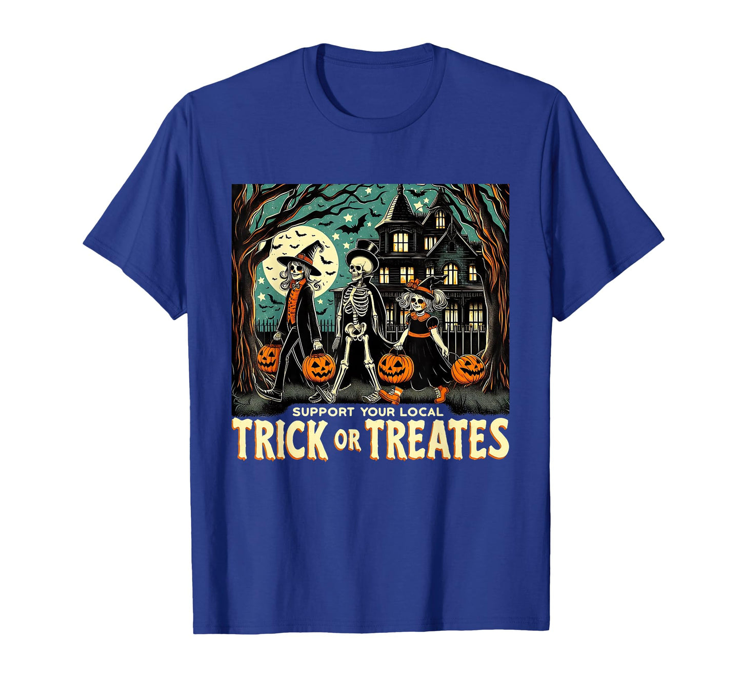 Support Local Trick or Treats Retro Halloween Art T-Shirt