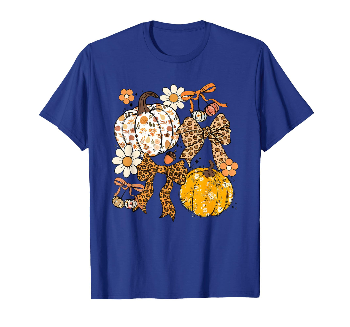 Floral Fall Pumpkin Boho Pumpkin Coquette Vintage Autumn T-Shirt