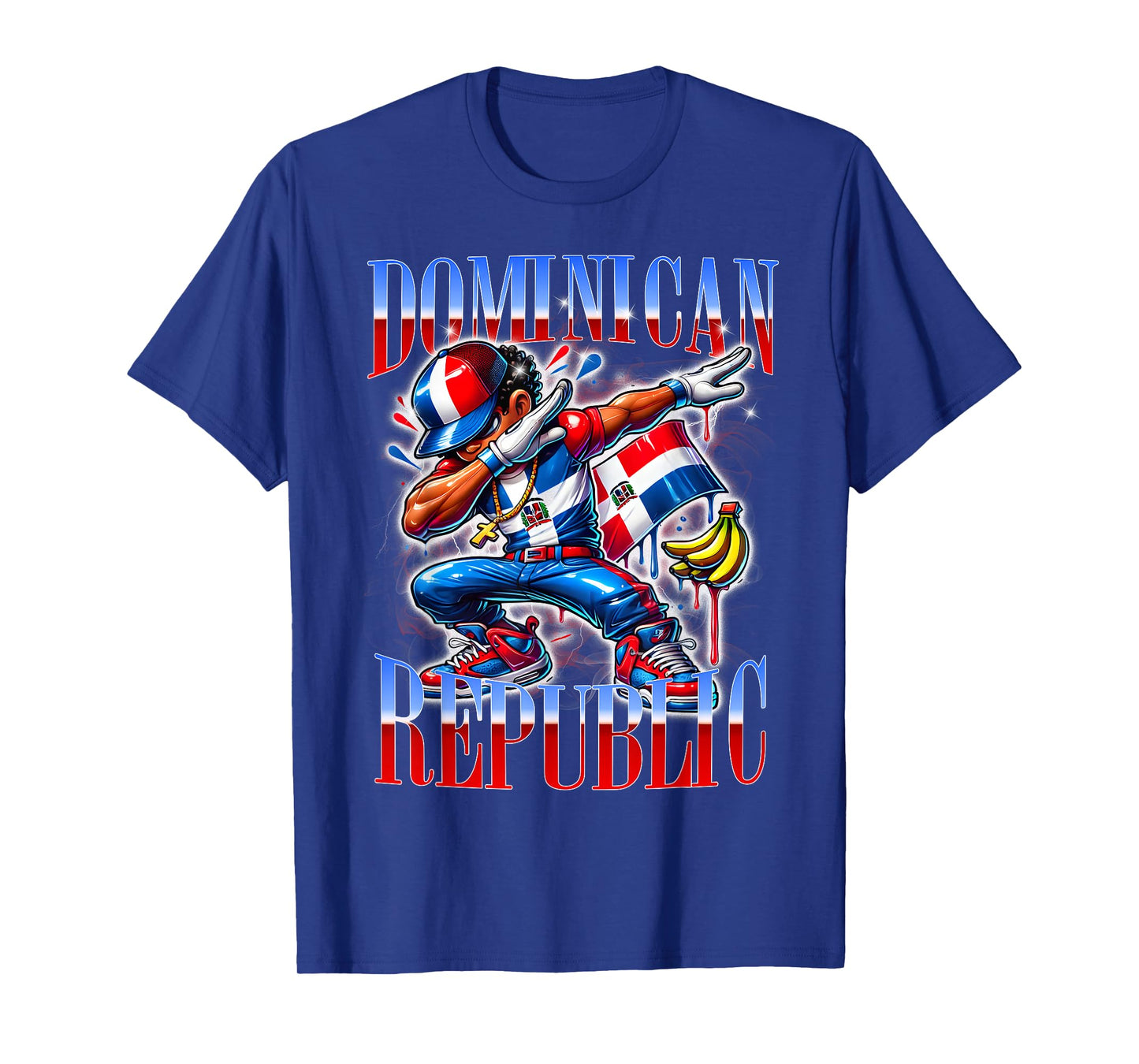 Dominican Republic Flag Dab Urban Streetwear Design T-Shirt
