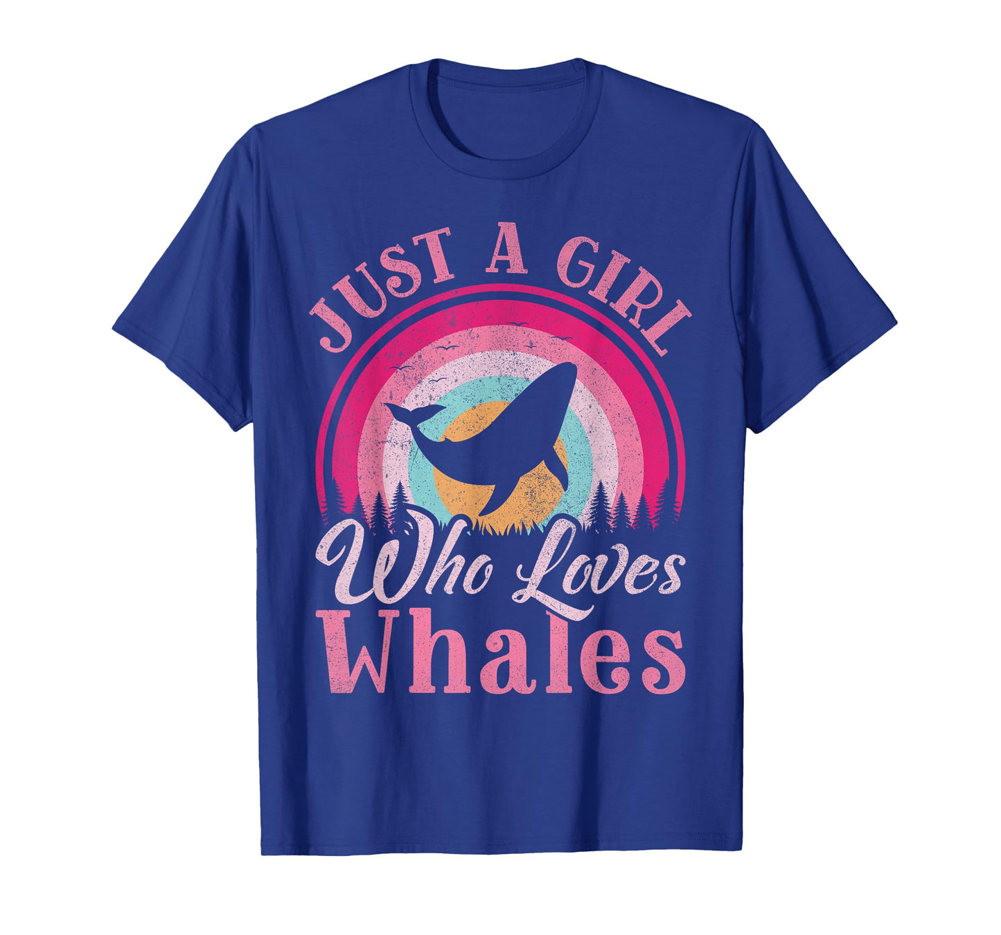 Just A Girl Who Loves Whales Women Girls Vintage Whale T-Shirt