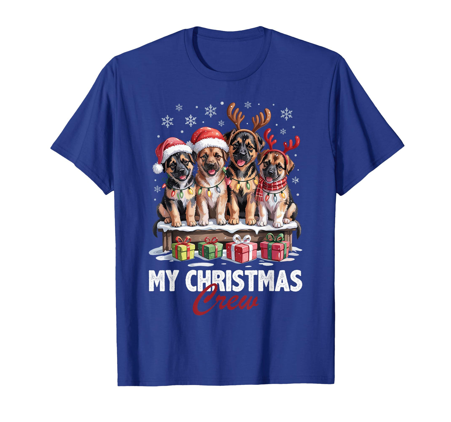 German Shepherd Christmas Crew Funny Dog Lovers Holiday T-Shirt