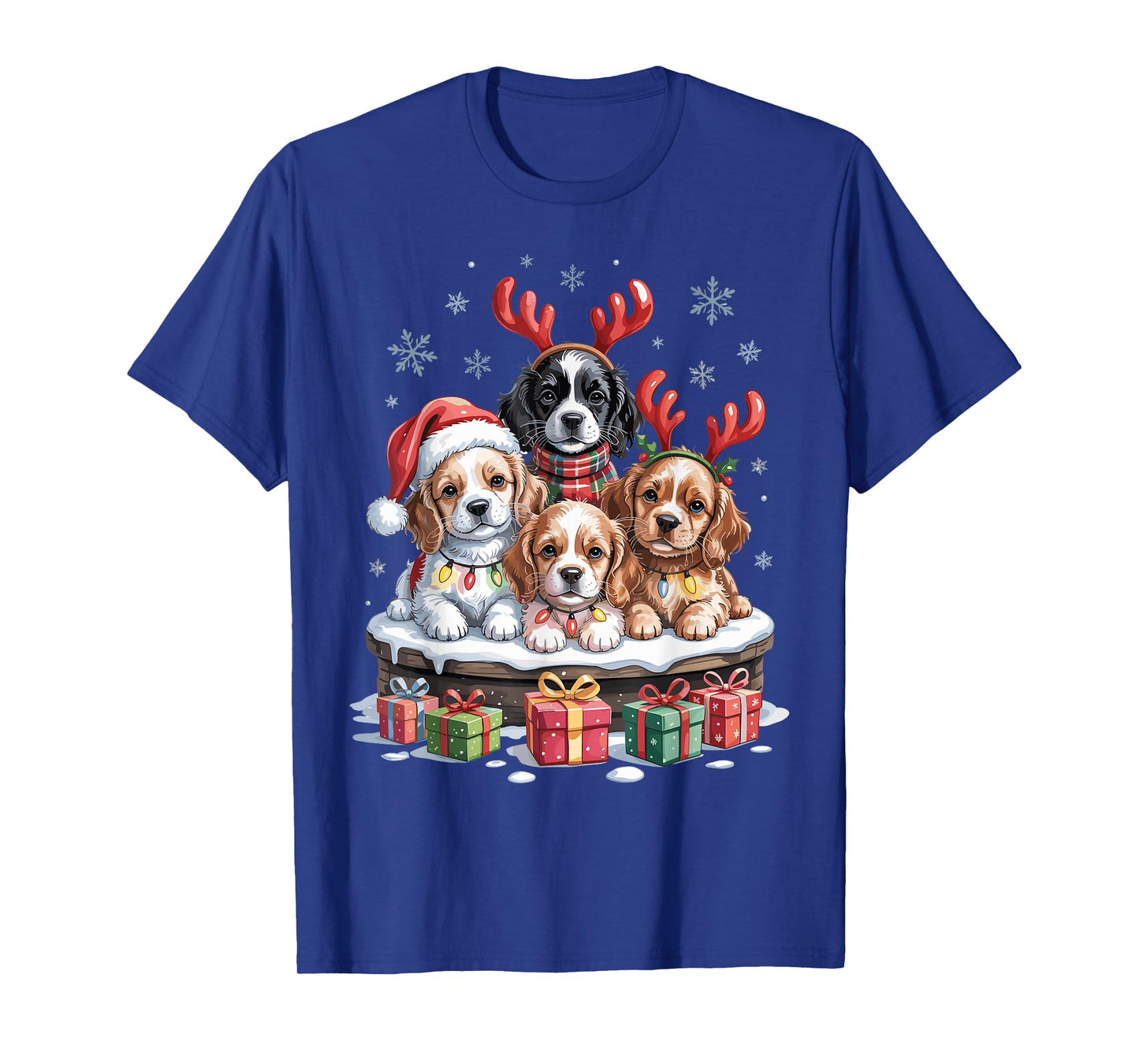 Cute Cocker Spaniel Christmas Puppies Dog Lovers Holiday T-Shirt