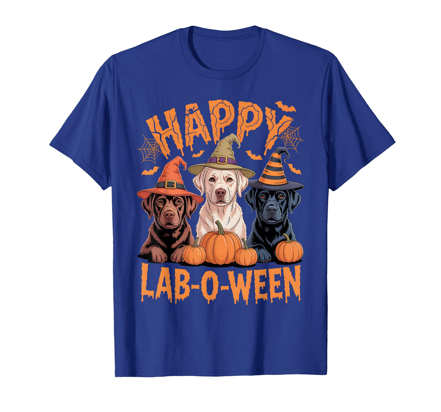Happy Lab-O-Ween Labrador Dogs Funny Halloween Pumpkin T-Shirt