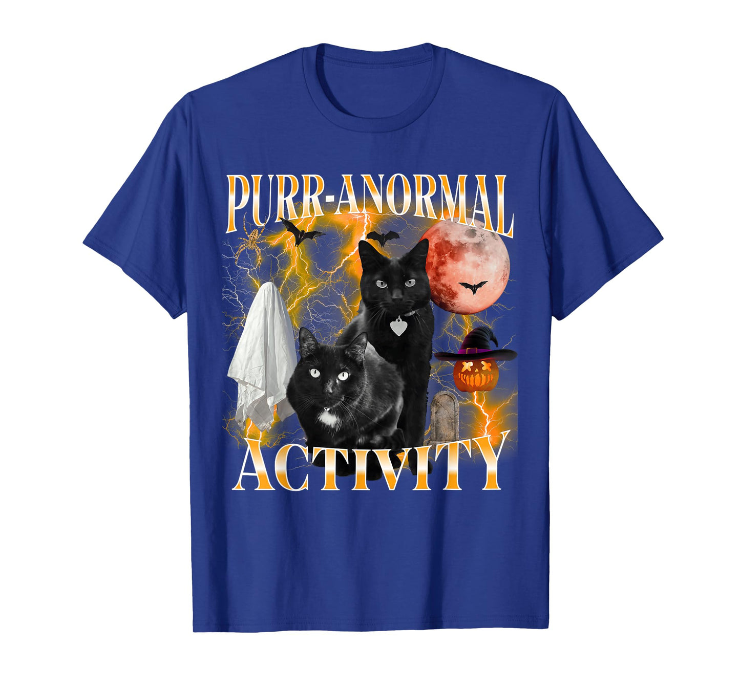 Halloween Black Cat Bootleg Purranormal Activity Ghost T-Shirt