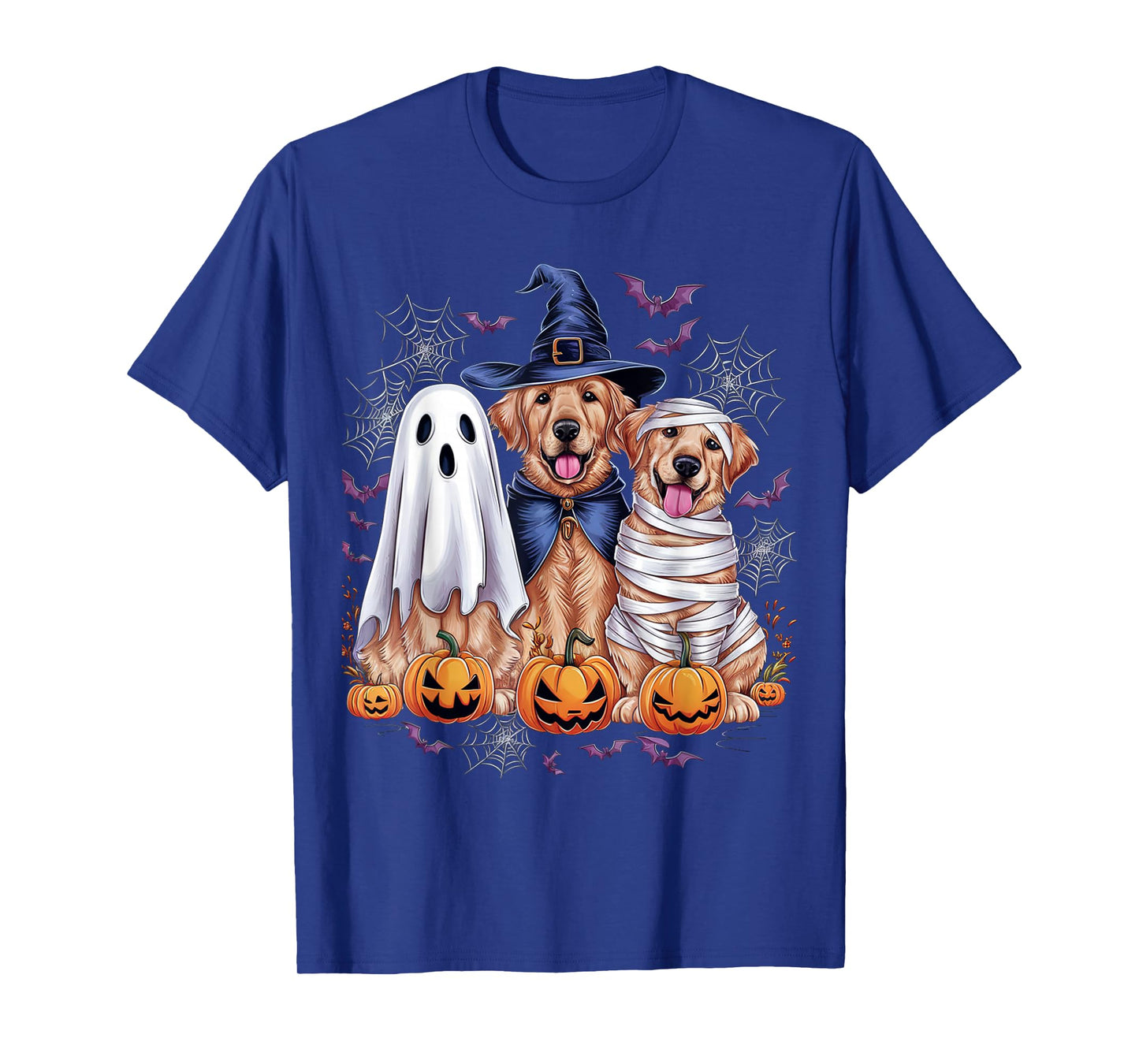 Golden Retriever Ghost Dog Halloween Golden Retriever Witch T-Shirt