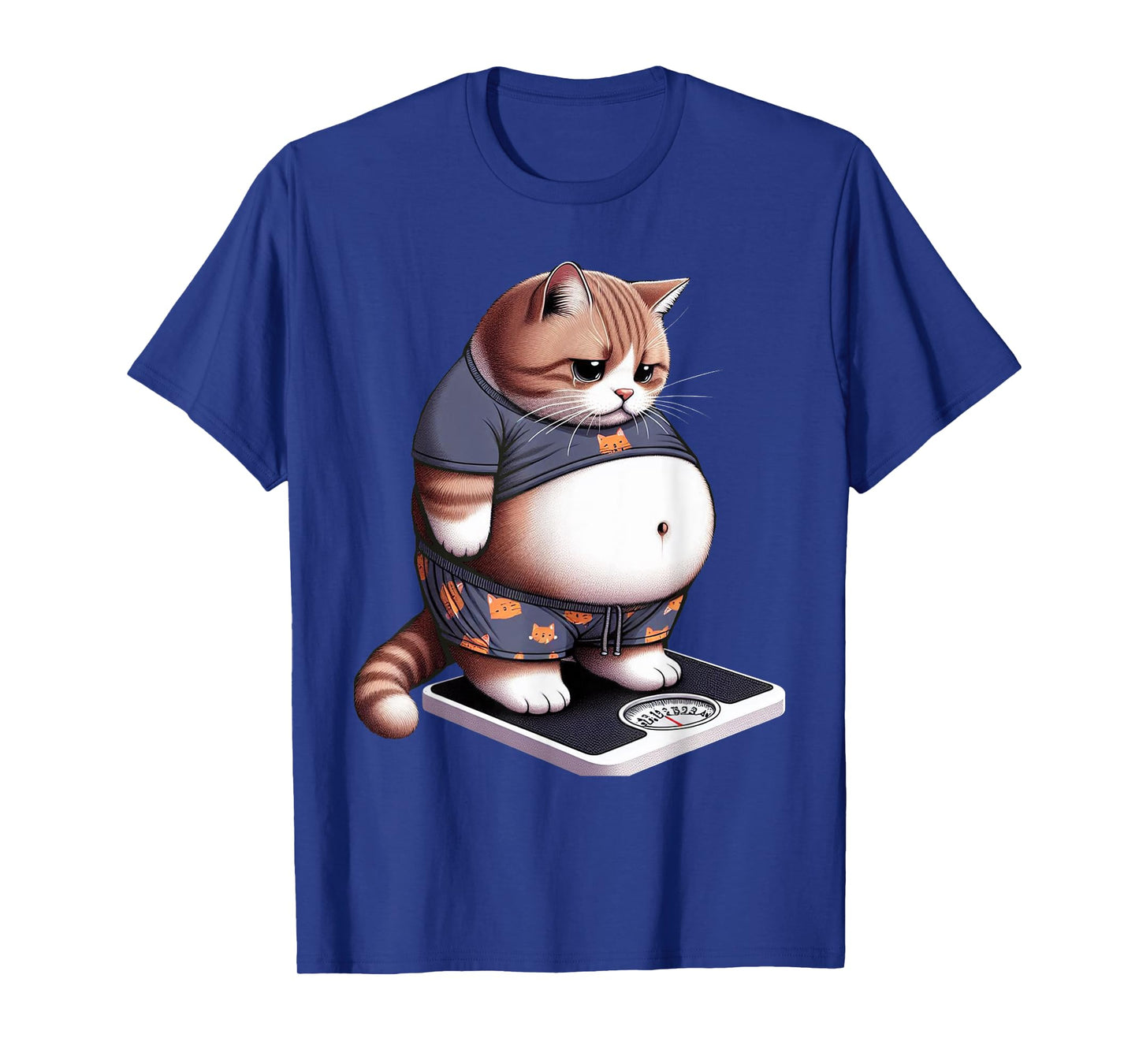 Funny Fat Cat Cute Chubby Kitten T-Shirt, Small, Black