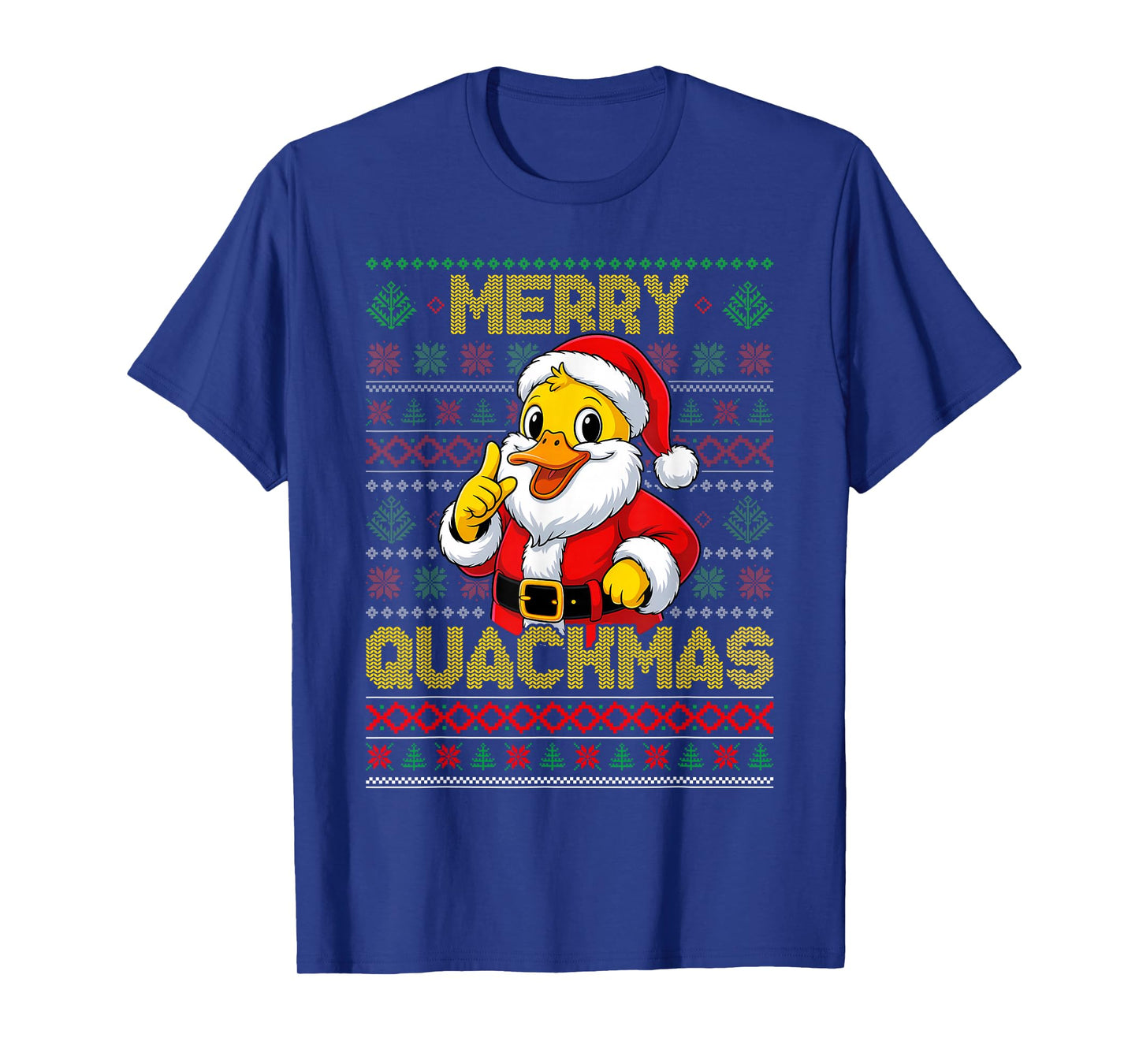Merry Quackmas Christmas Duck Santa Claus Meme T-Shirt