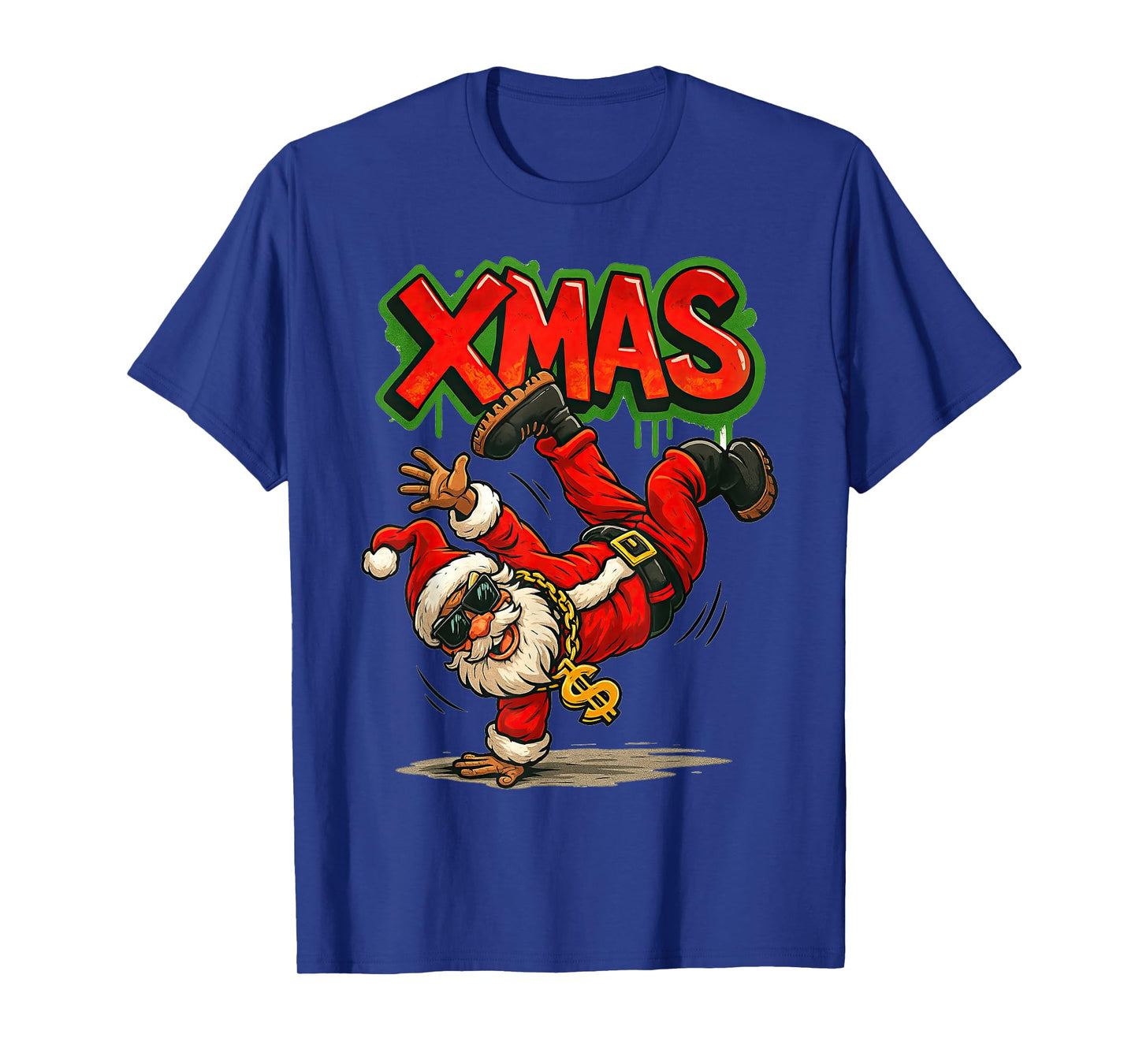 Cool Hiphop Breakdancing Santa Funny Xmas T-Shirt
