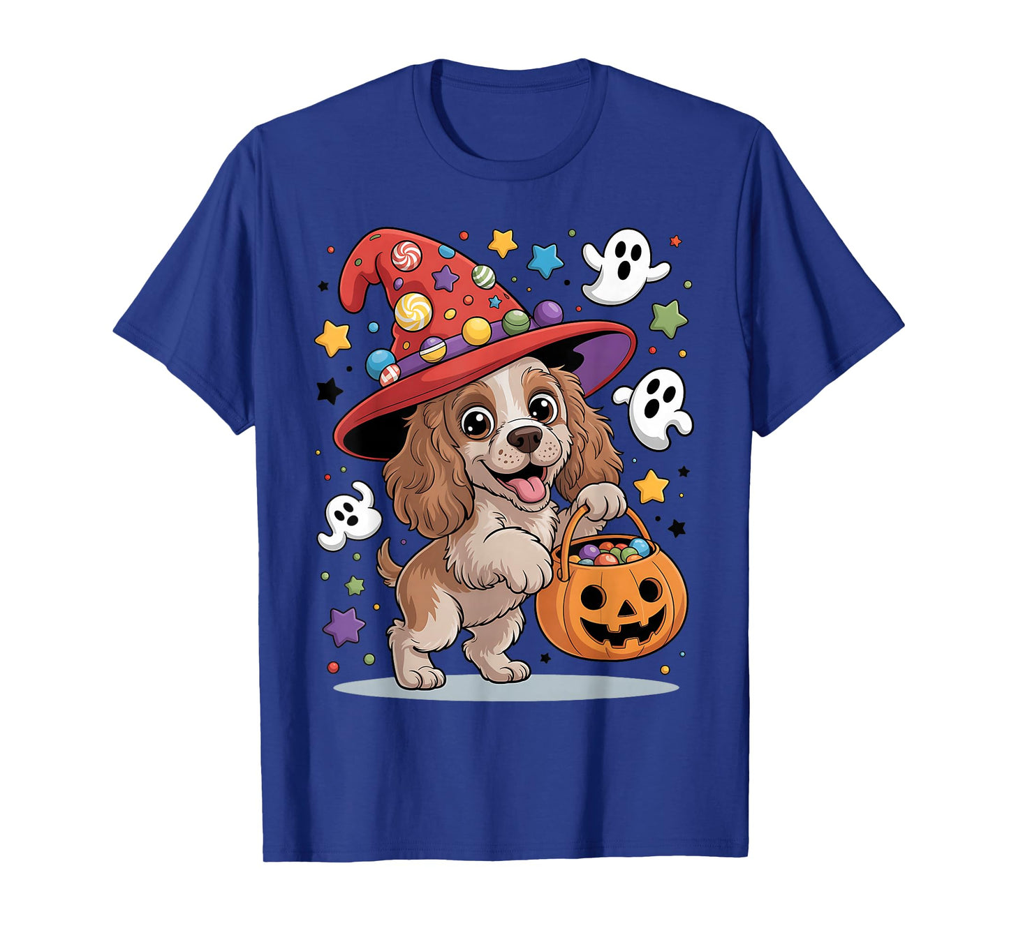 Cocker Spaniel Dog Pumpkin Ghost Candy Witch Halloween T-Shirt