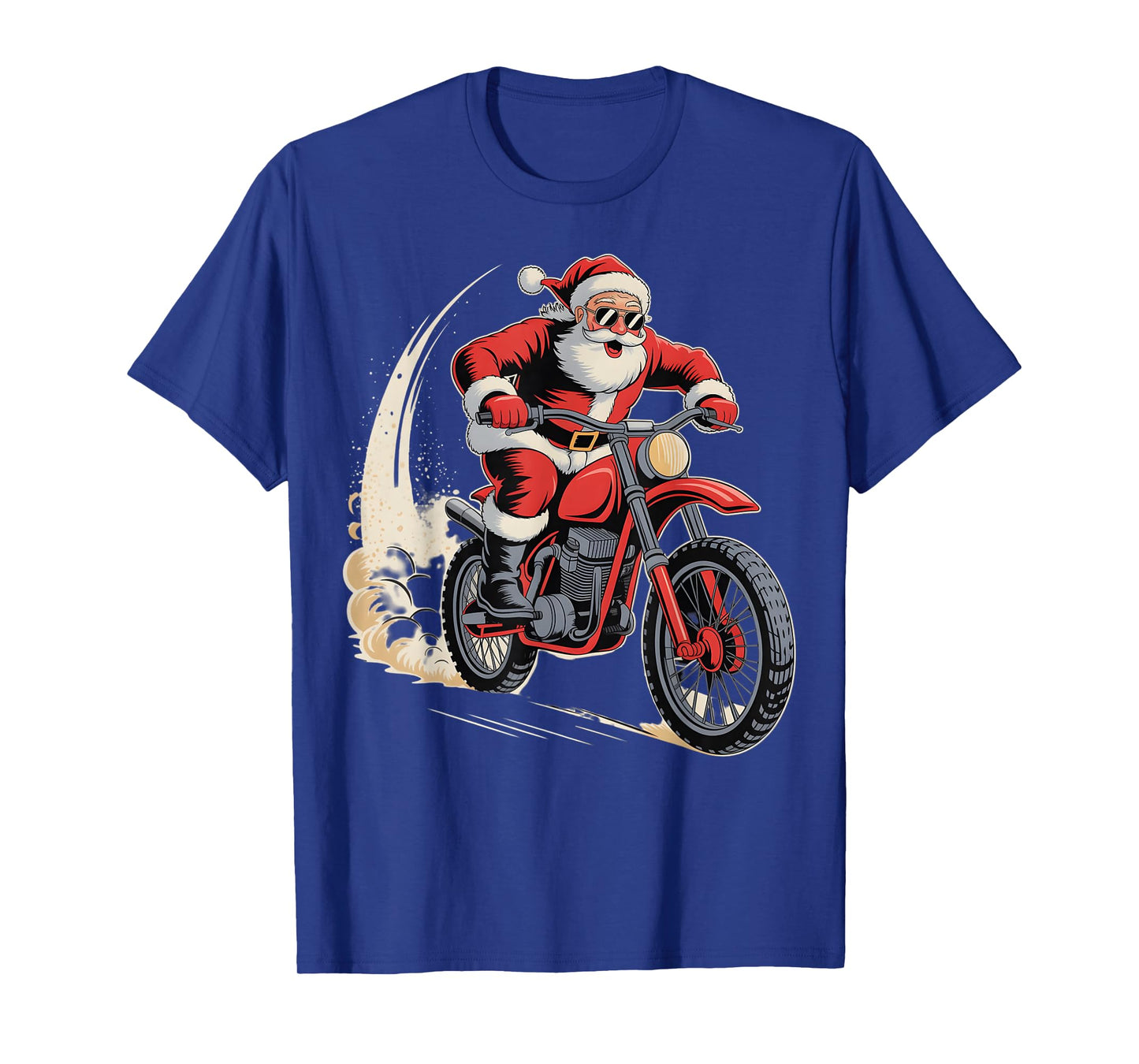 Dirt Bike Christmas Santa Motocross Biker Funny Xmas Boys T-Shirt