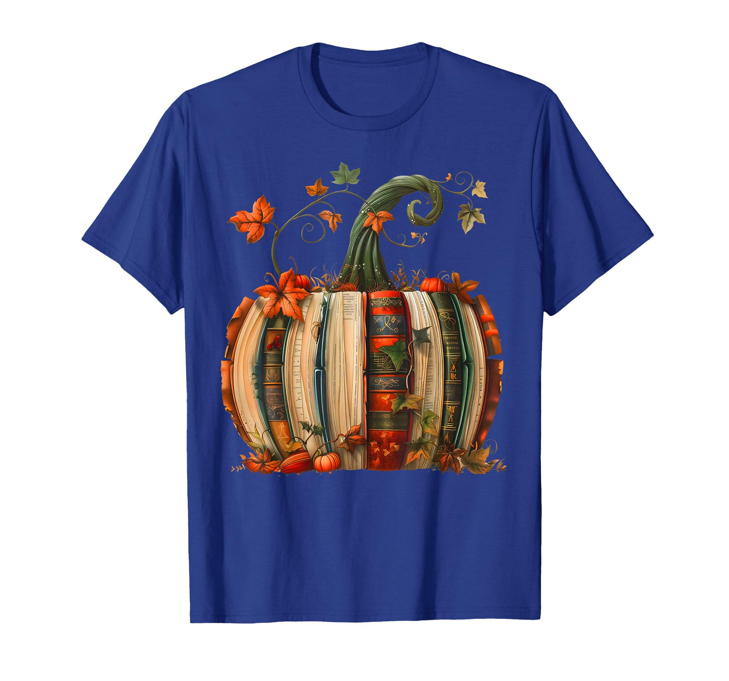 Vintage Book Pumpkin Autumn Fall Librarians Bookworm Teacher T-Shirt