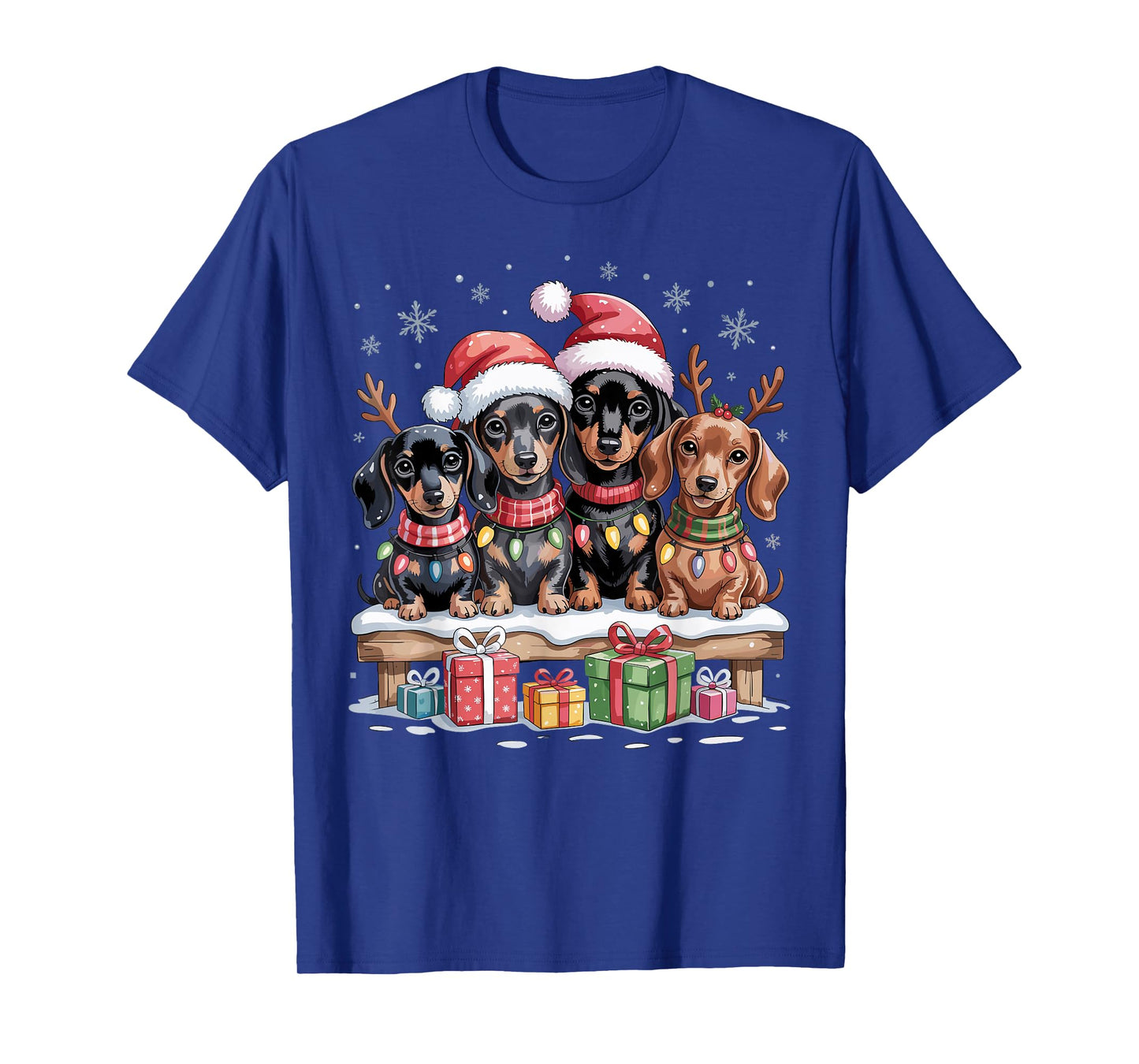 Cute Dachshund Christmas Puppies Dog Lovers Holiday Pajama T-Shirt