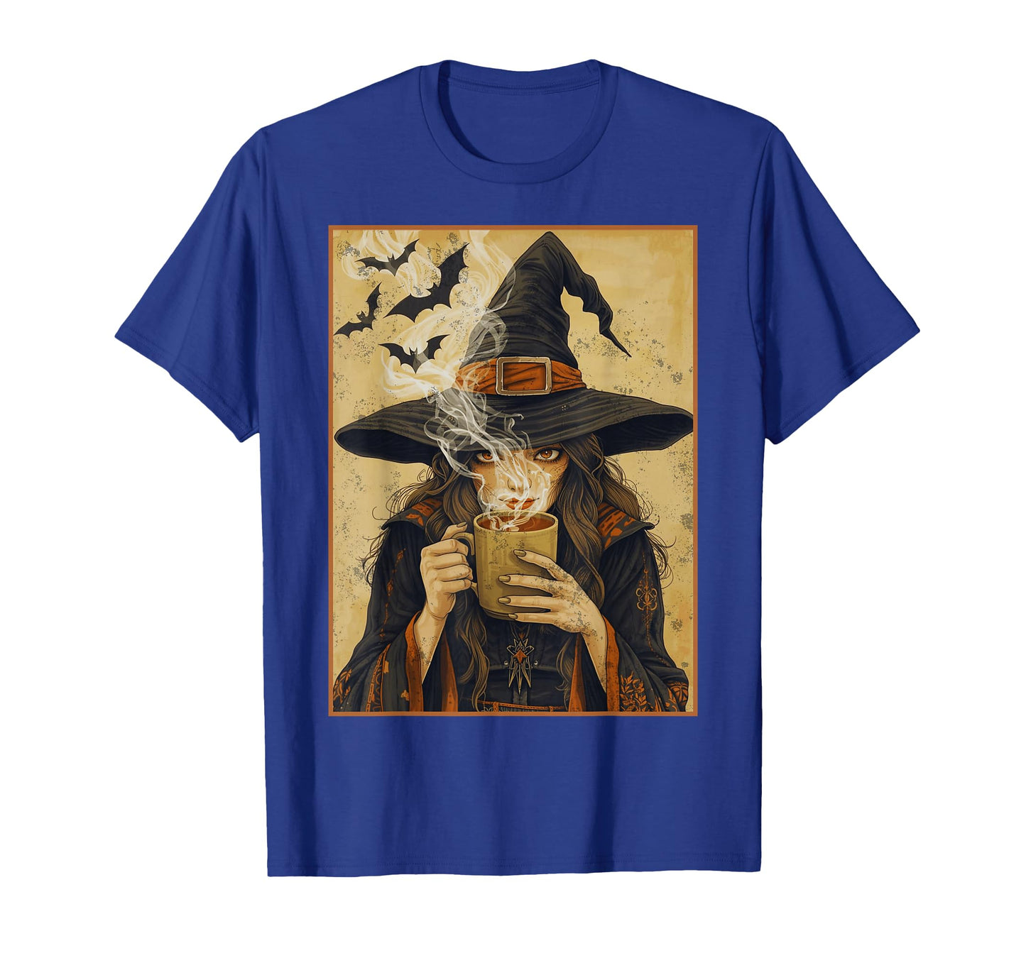 Vintage Halloween Witch Pumpkin Spice Latte Syrup Creamer T-Shirt