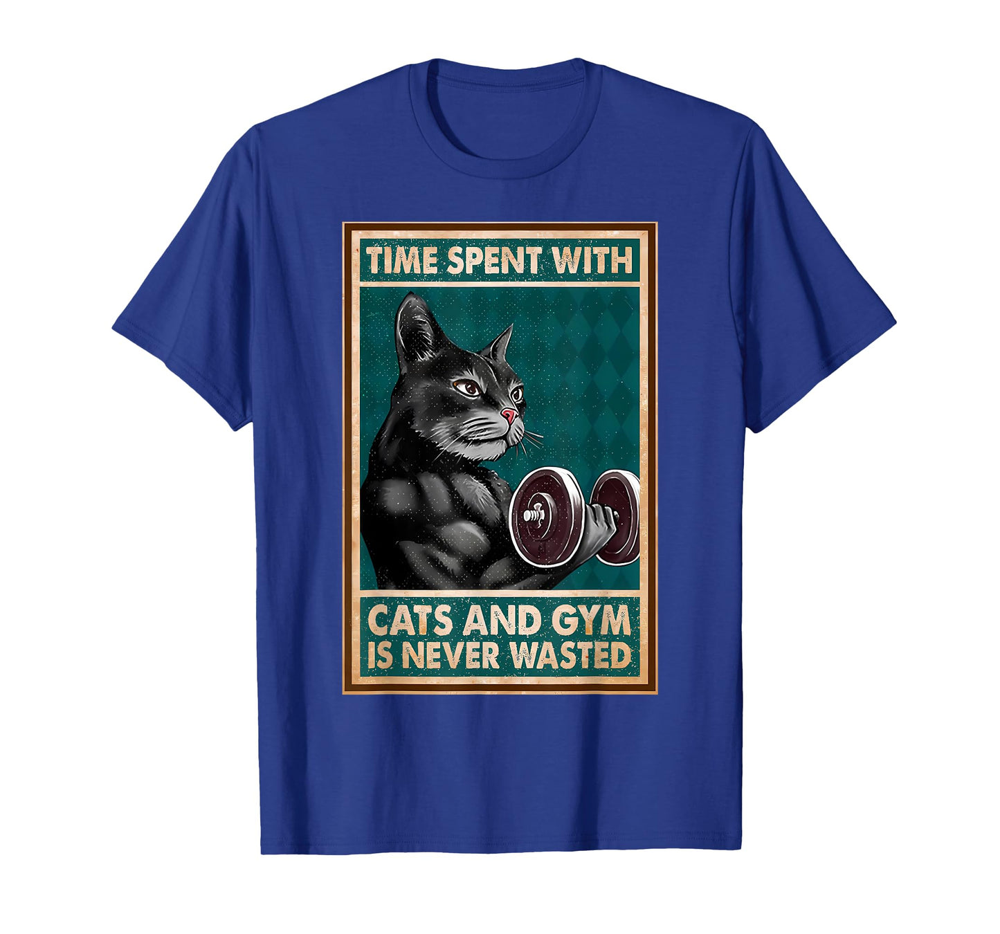 Time Spent With Cats And Gym Is Never Workout Bodybuilding T-Shirt