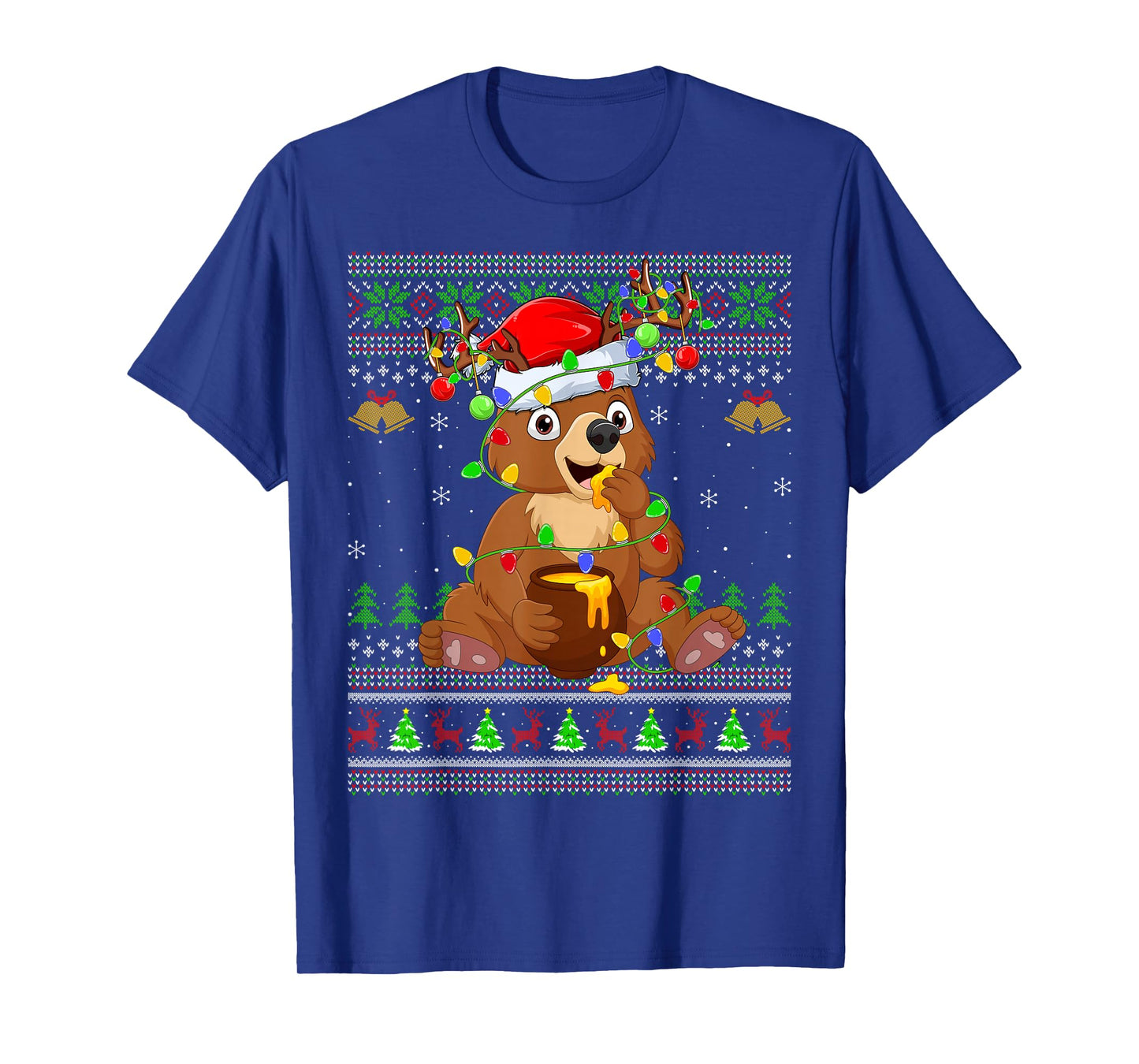 Funny Bear Ugly Christmas Sweaters Holiday Santa Cute Xmas T-Shirt