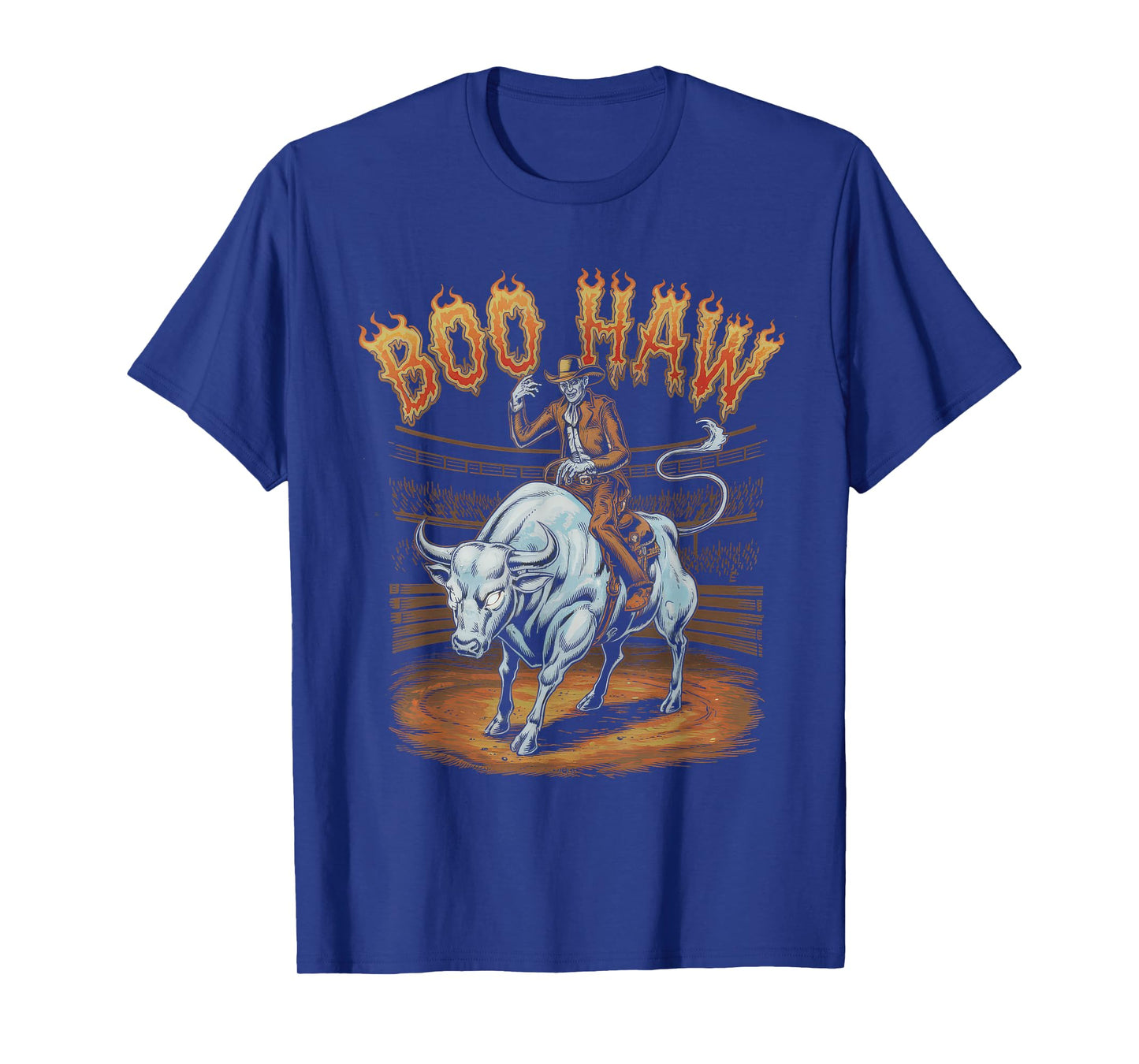 Halloween Costume Boo Haw Witch Skeleton Scary Rodeo Western T-Shirt