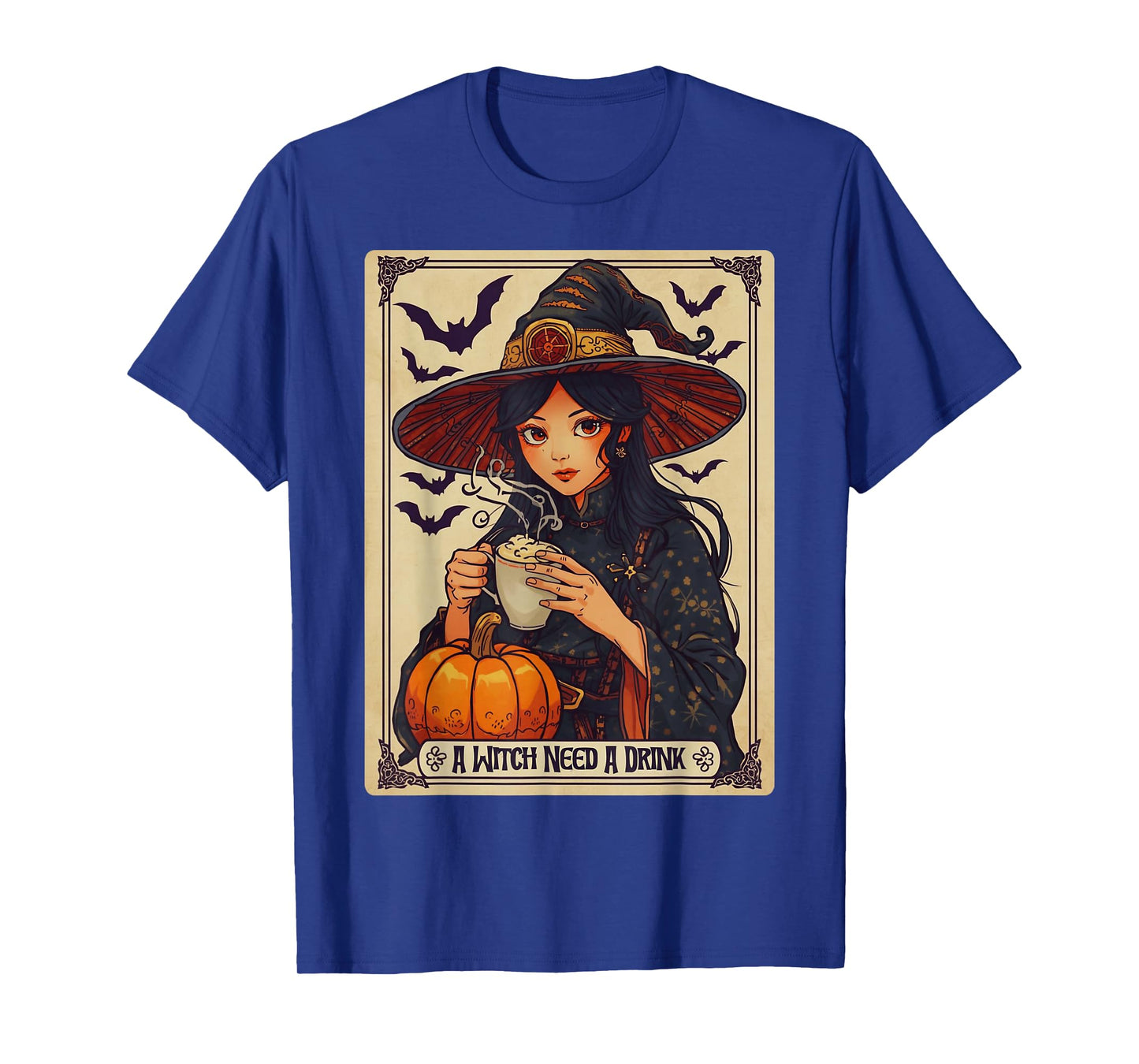 Vintage Halloween Witch Pumpkin Spice Latte Syrup Creamer T-Shirt