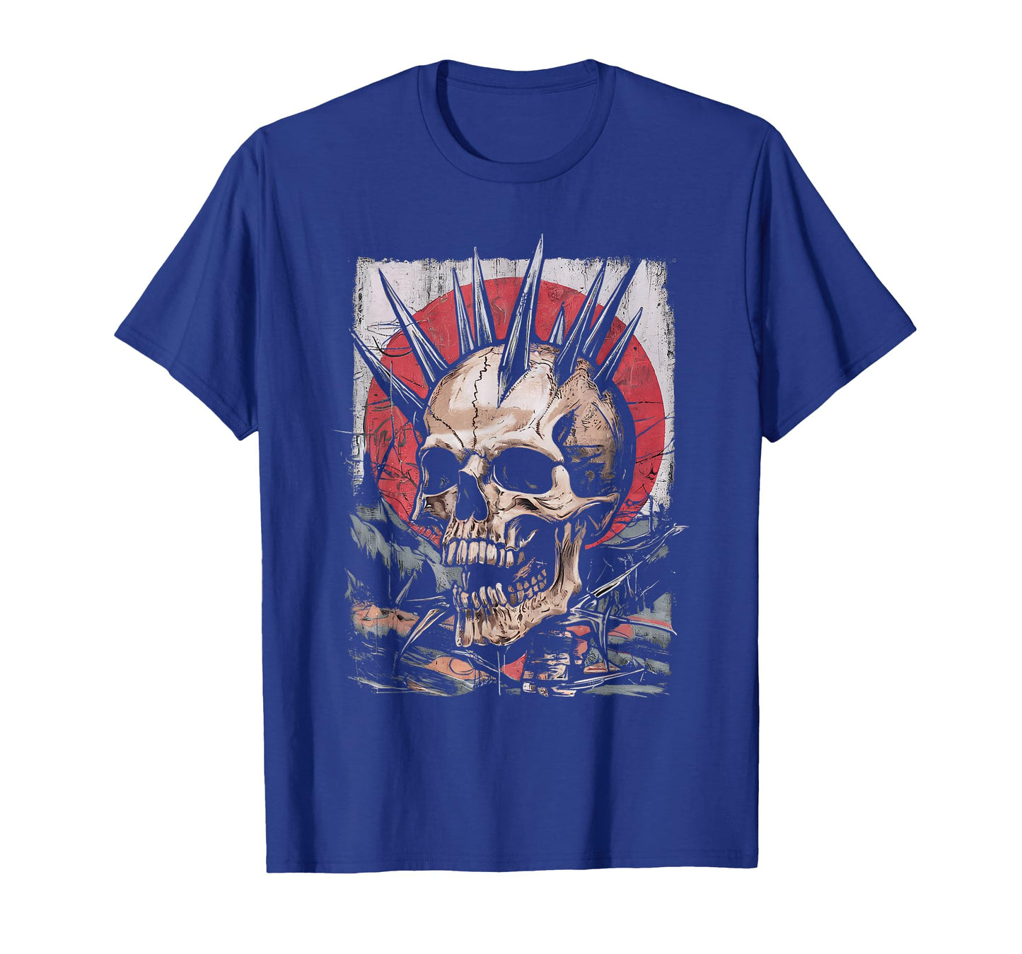 Biker Rocker Skull Punk Horror Skull Vintage Graffiti T-Shirt