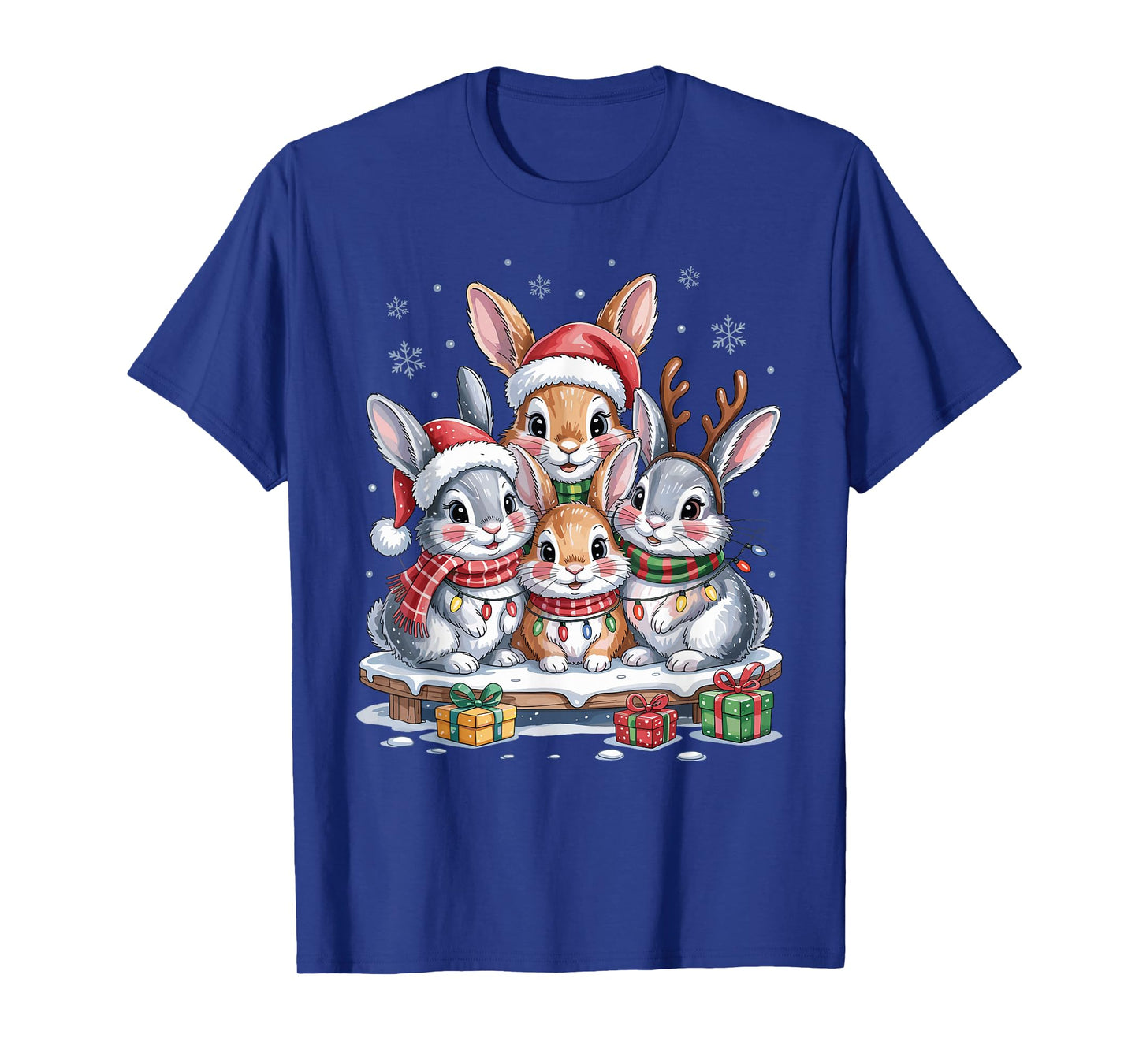 Rabbit Christmas Cute Pet Lovers Funny Holiday Pajamas T-Shirt