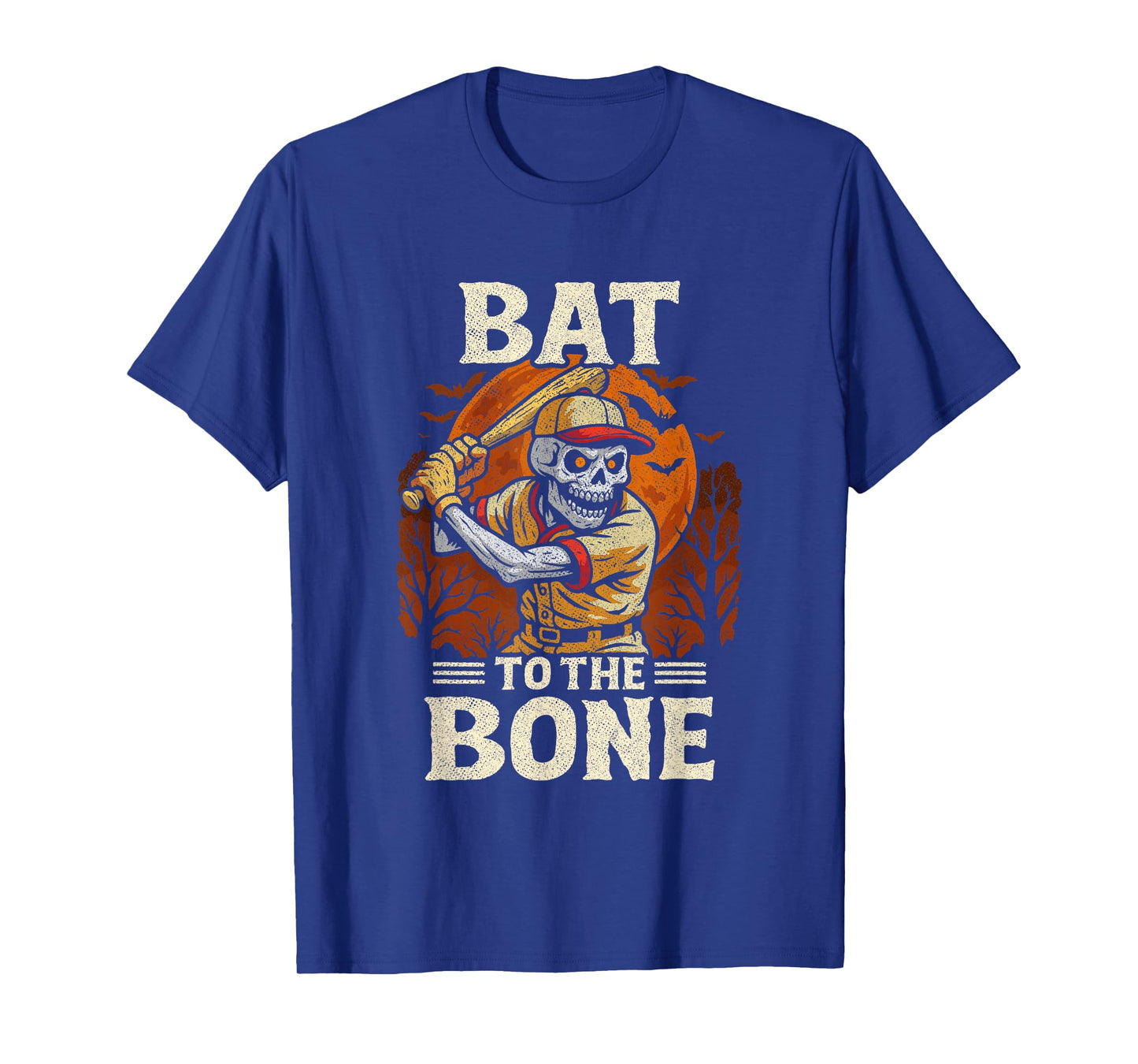 Halloween Bat Baseball Costume - Baseball Skeleton Halloween T-Shirt