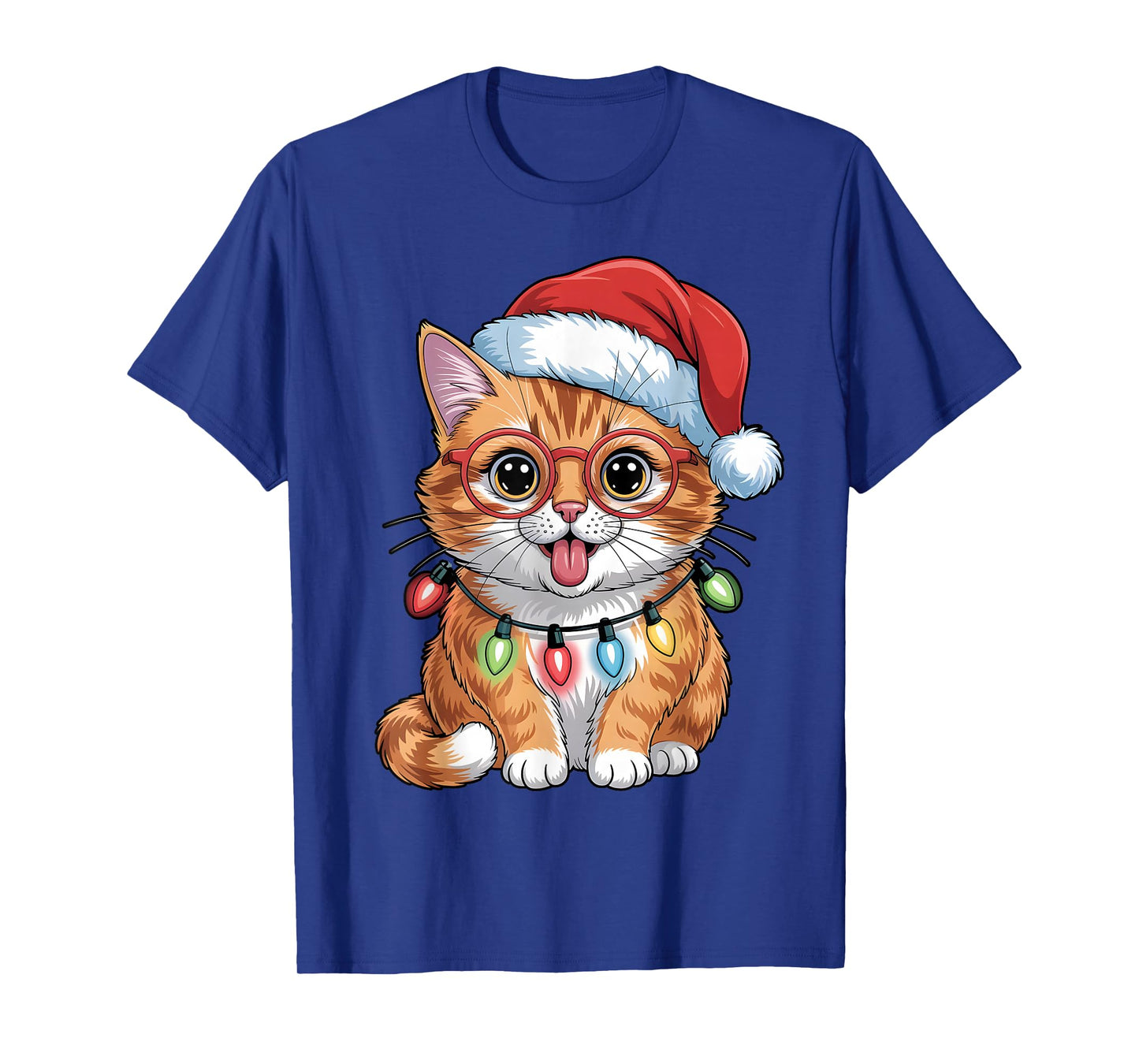 Cute Cat Kitten Christmas Santa Hat Holiday Meowy Cats T-Shirt