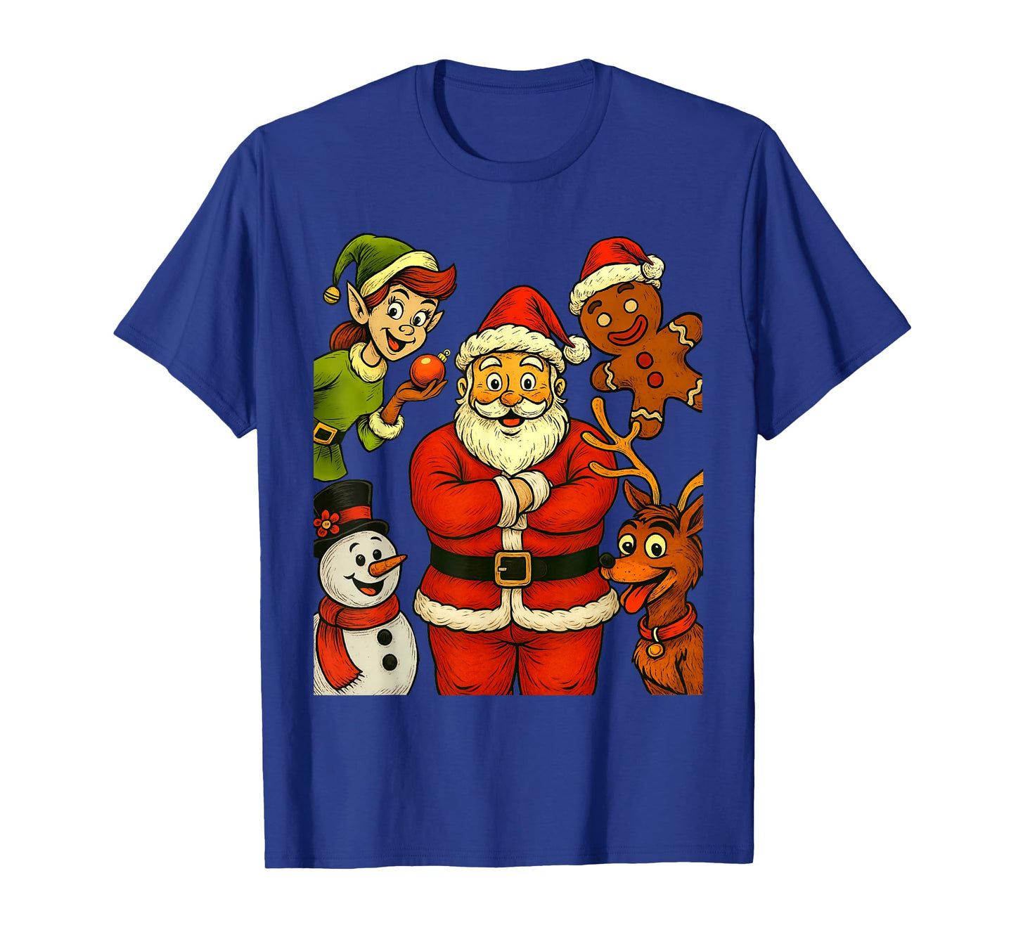 Santa Squad Elf Reindeer Gingerbread Snowman Christmas Xmas T-Shirt