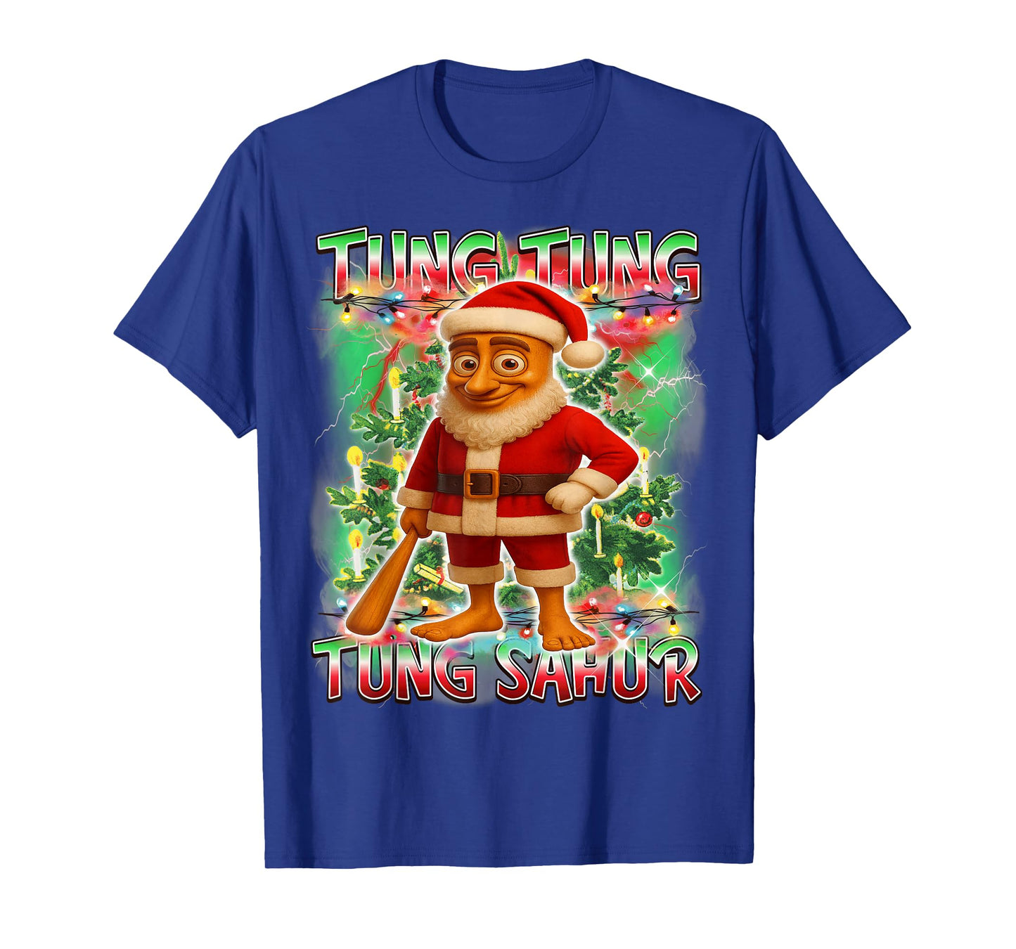 Tung Tung Tung Sahur Santa Claus Italian Brainrot Christmas T-Shirt