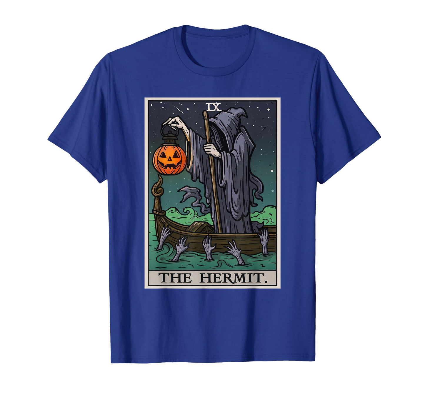 The Hermit Tarot Card Gothic Halloween Pumpkin T-Shirt