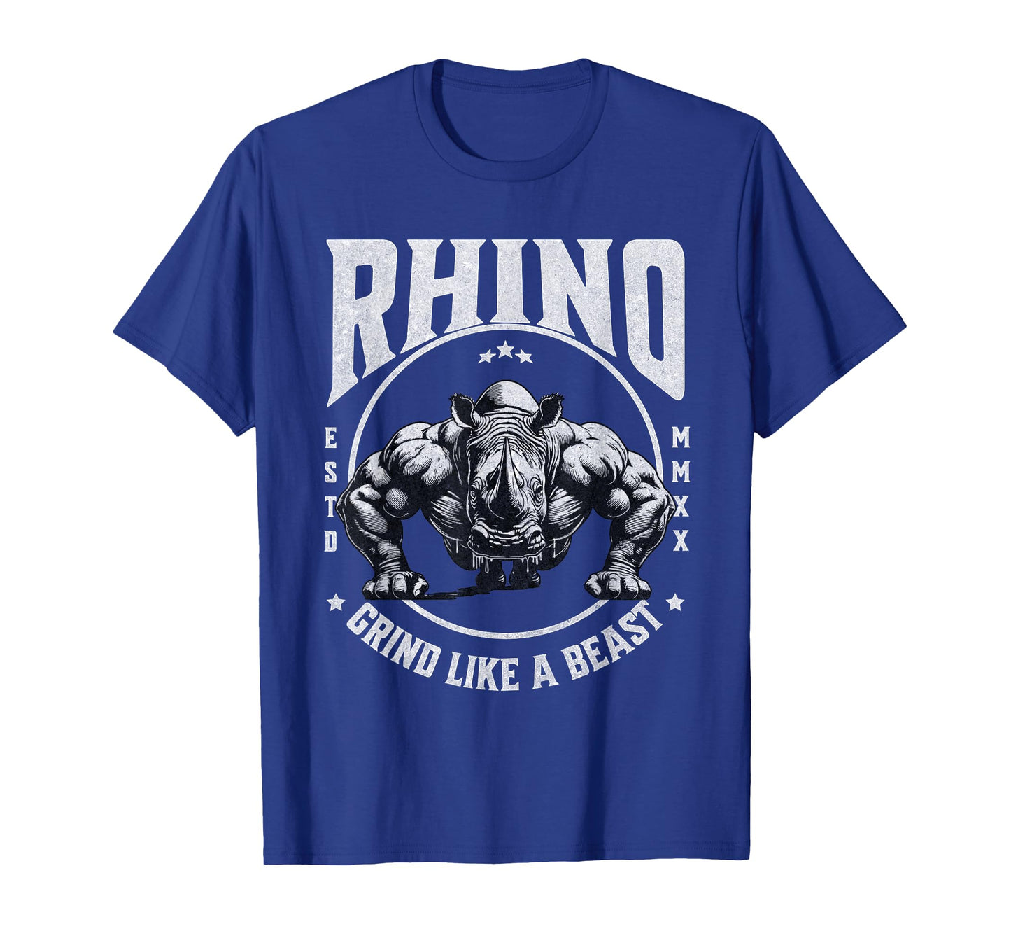 Rhino Grind Like a Beast Pushup Gym Motivation Workout T-Shirt