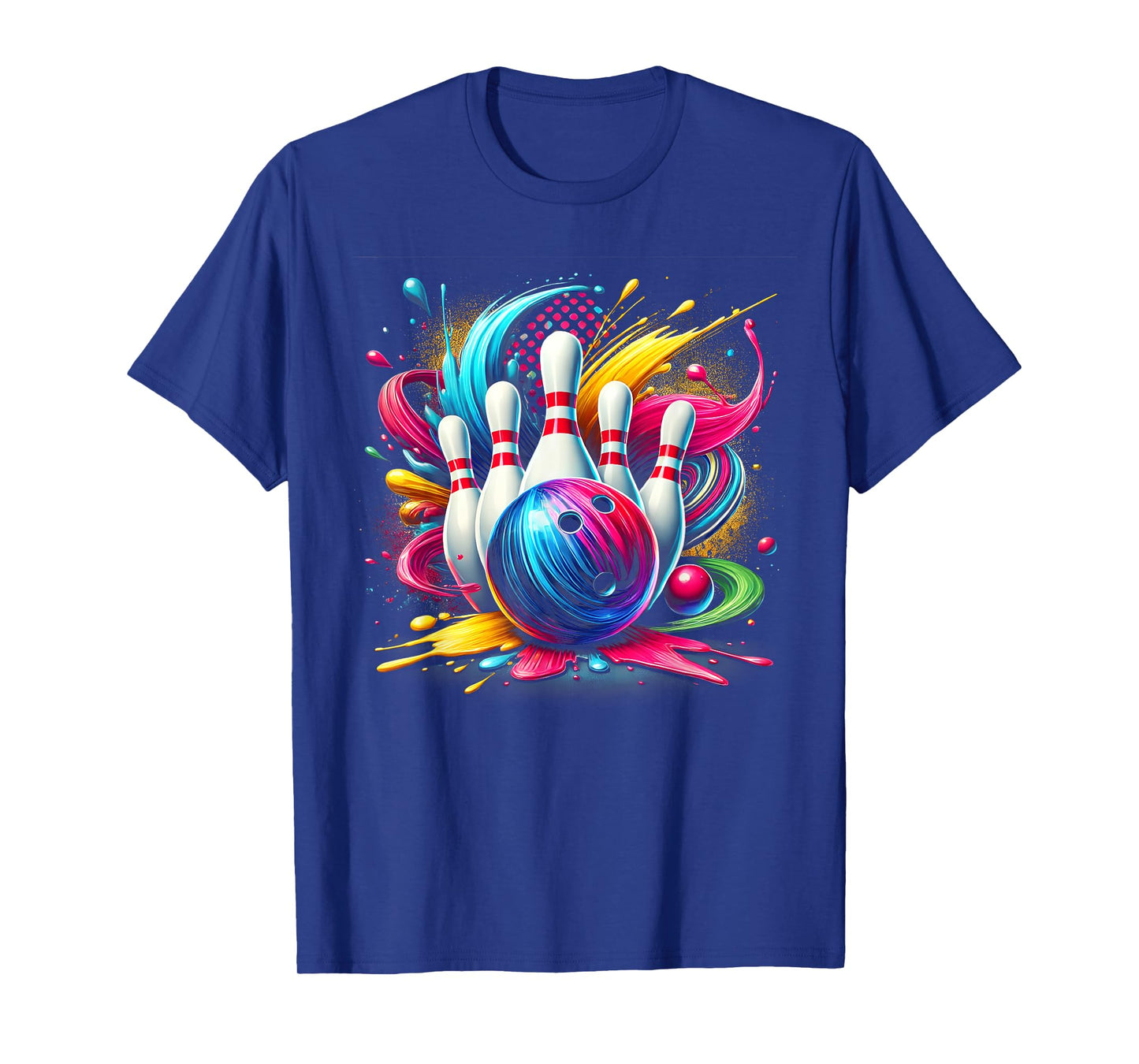 Colorful Bowling Game Day Bowling Flames Ball T-Shirt