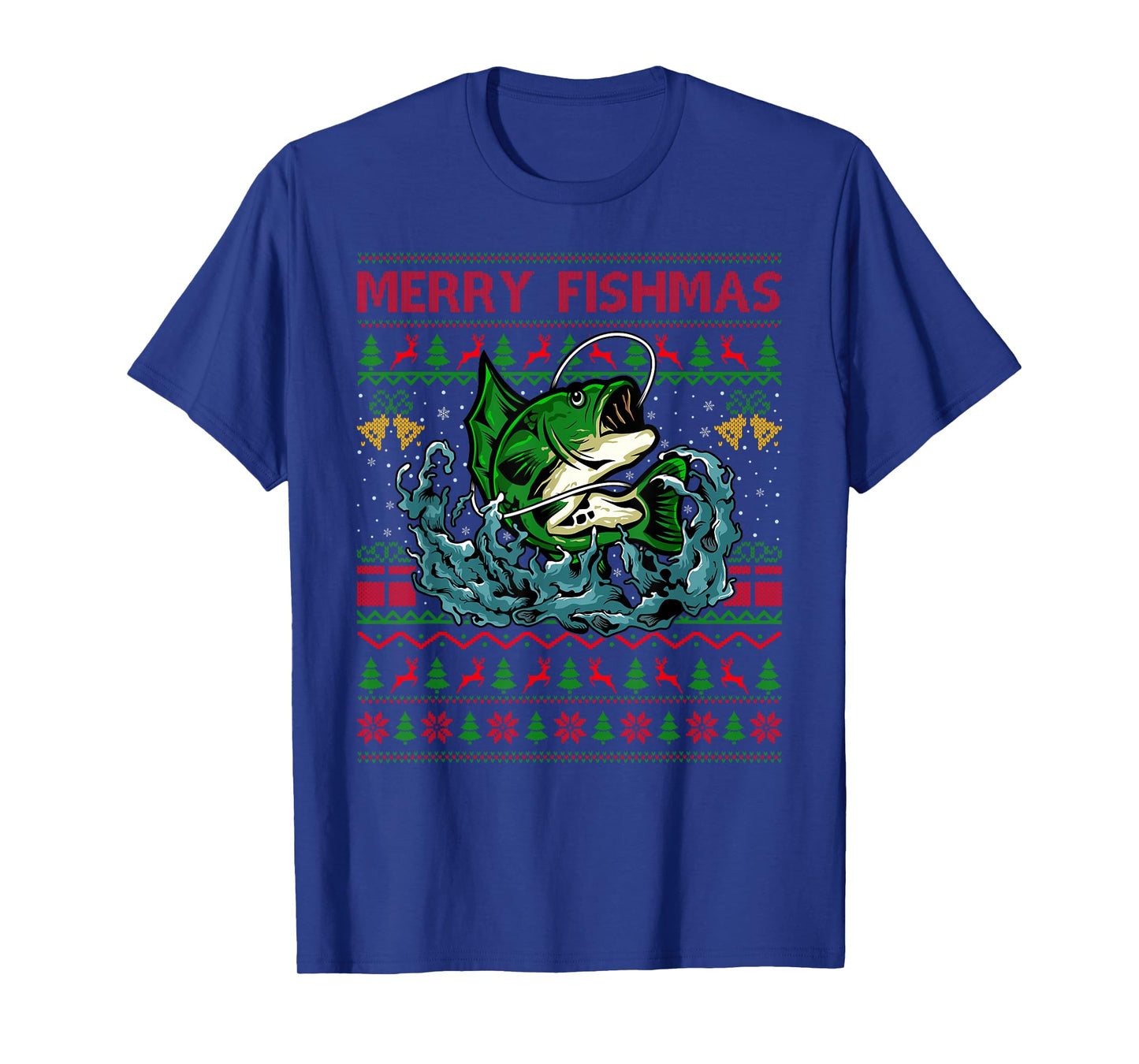 Fishing Ugly Christmas Sweaters Xmas Pajamas Merry Fishmas T-Shirt