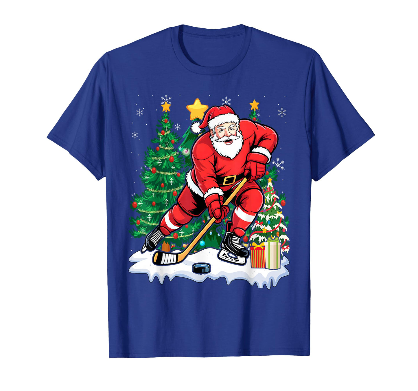 Santa Christmas Hockey for Christmas-Santa T-Shirt