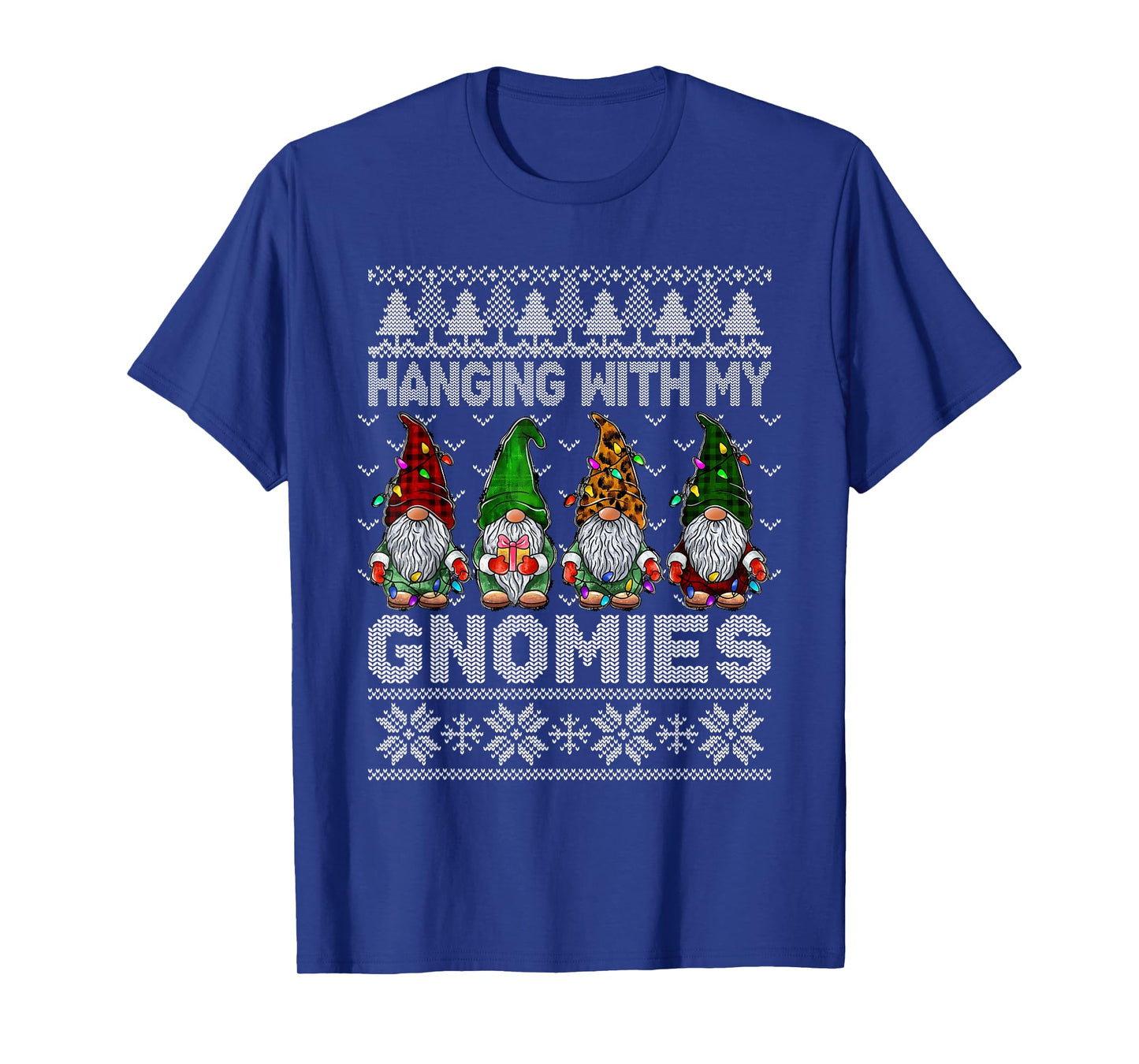Hanging with My Gnomies Christmas Buffalo Plaid Red Green T-Shirt