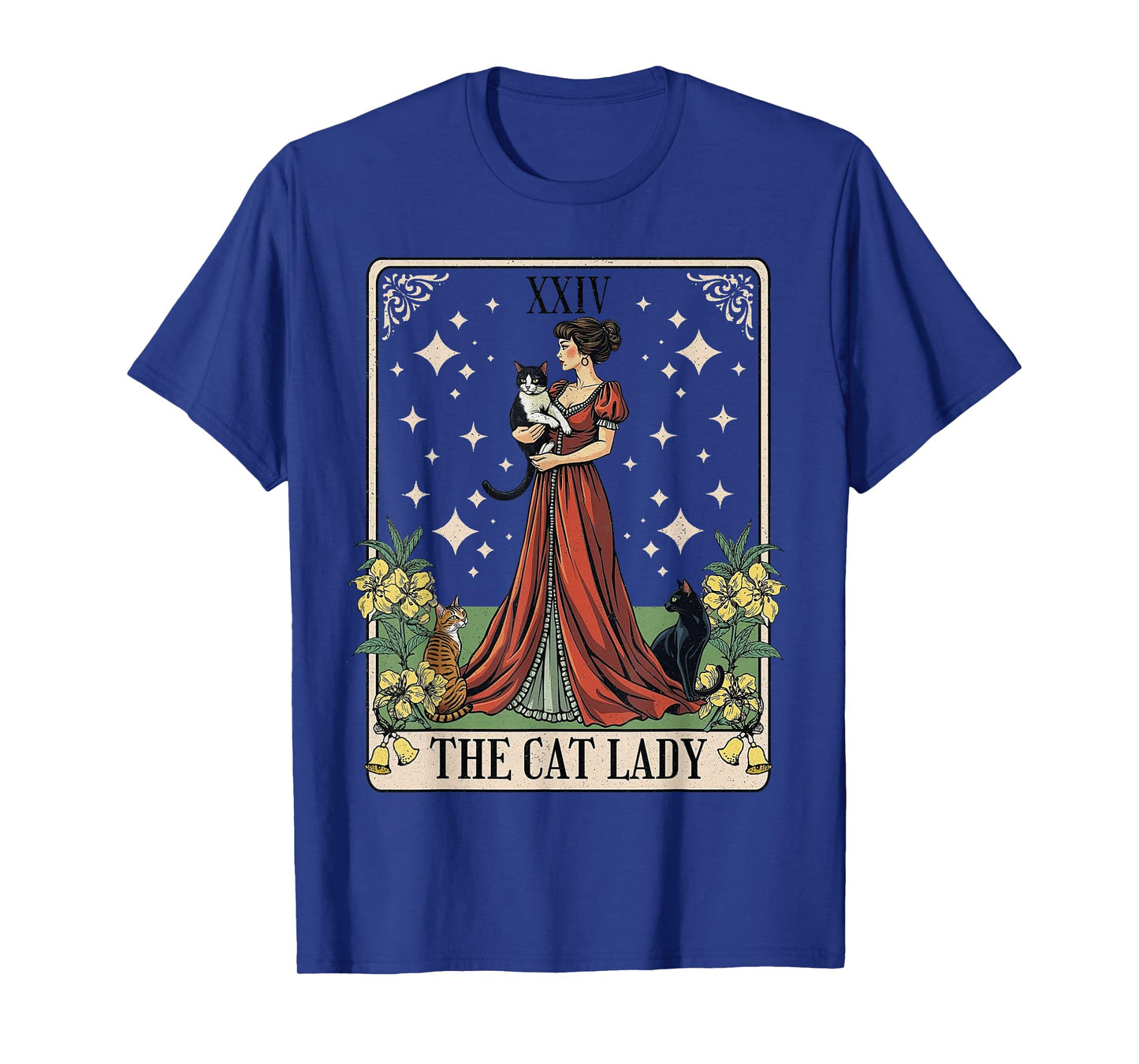 The Cat Lady Tarot Card, Vintage Gothic Cat Women Cat Mom T-Shirt